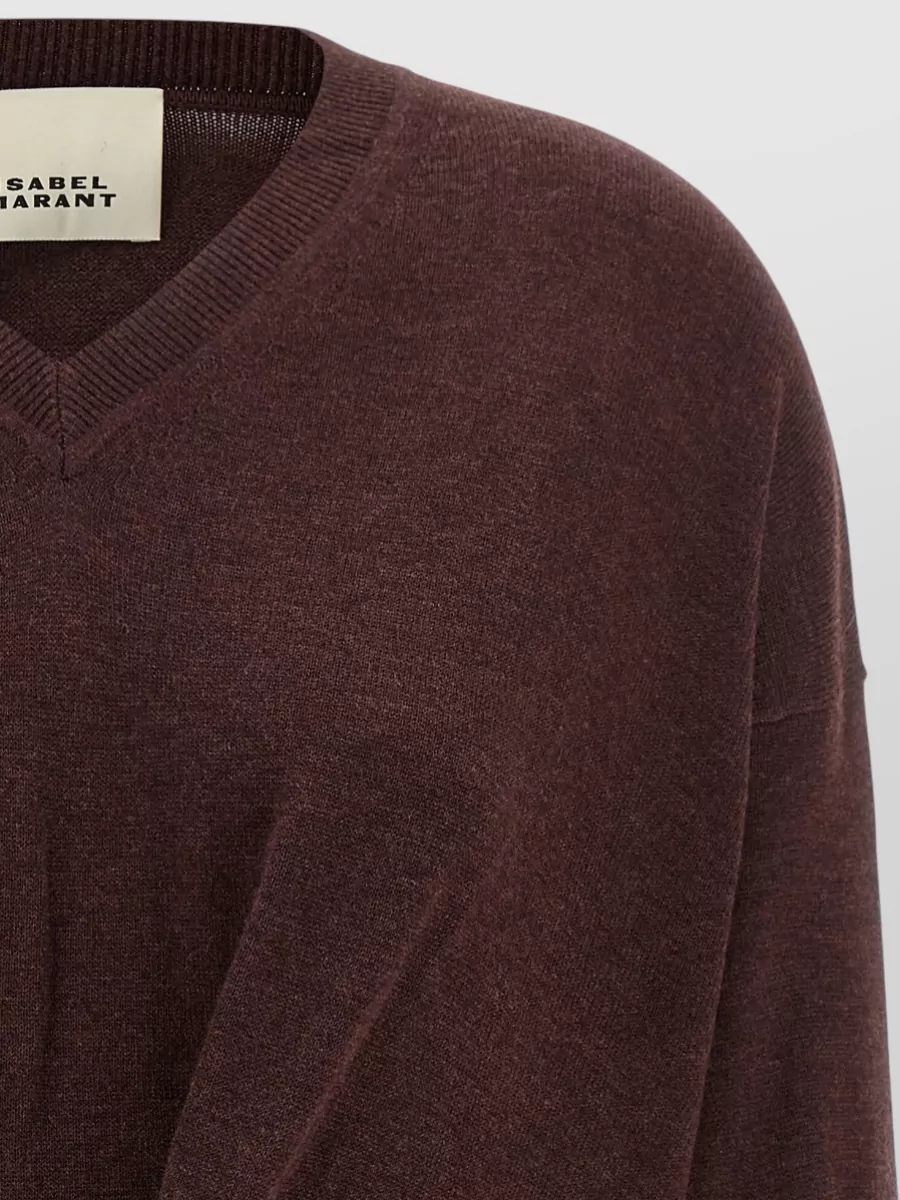 Isabel Marant Viscose Wool V-Neck Long-Sleeve Sweater
