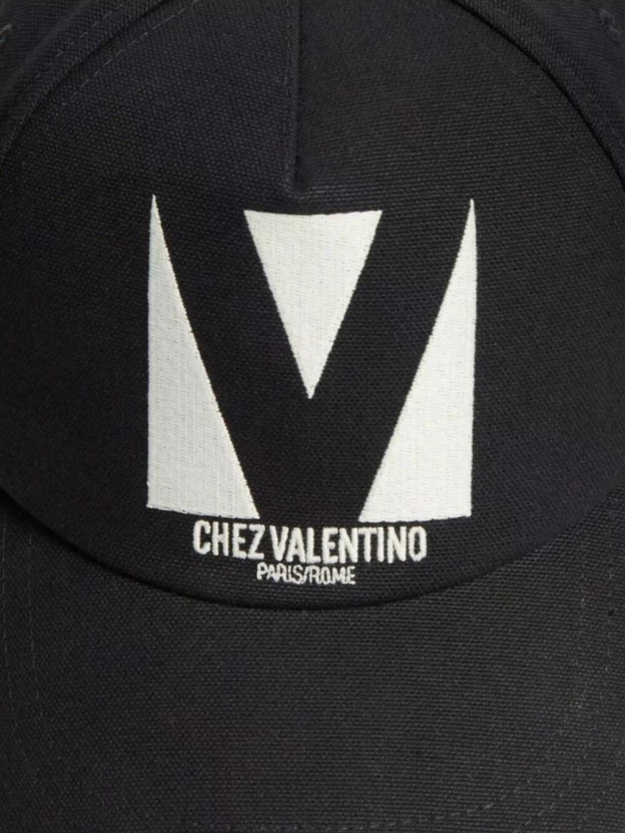 Valentino Cotton Baseball Cap With Embroidery And Curved Brim In Black