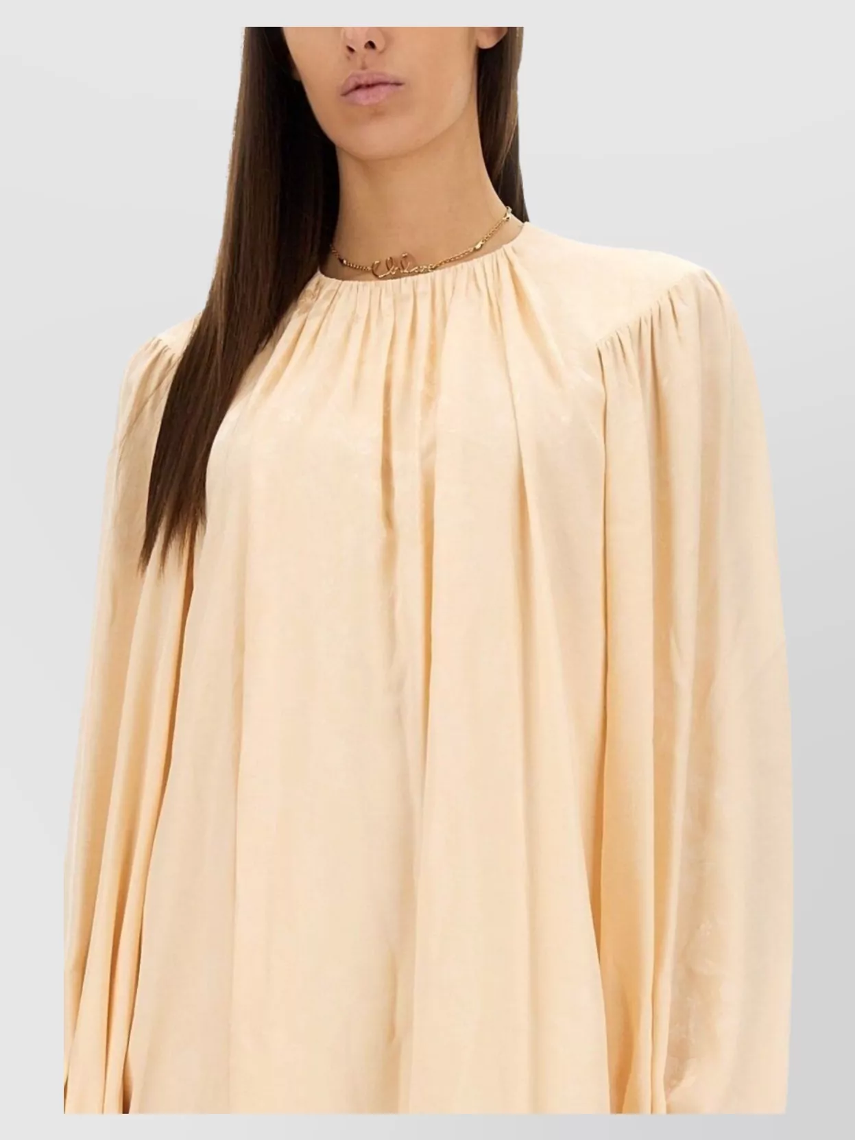 Chloé Mini Dress With Shirred Design And Sleeves