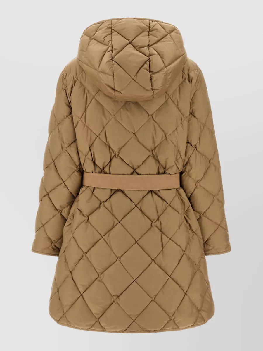 Weekend Max Mara Down Quilted Belted Hooded Parka Coat