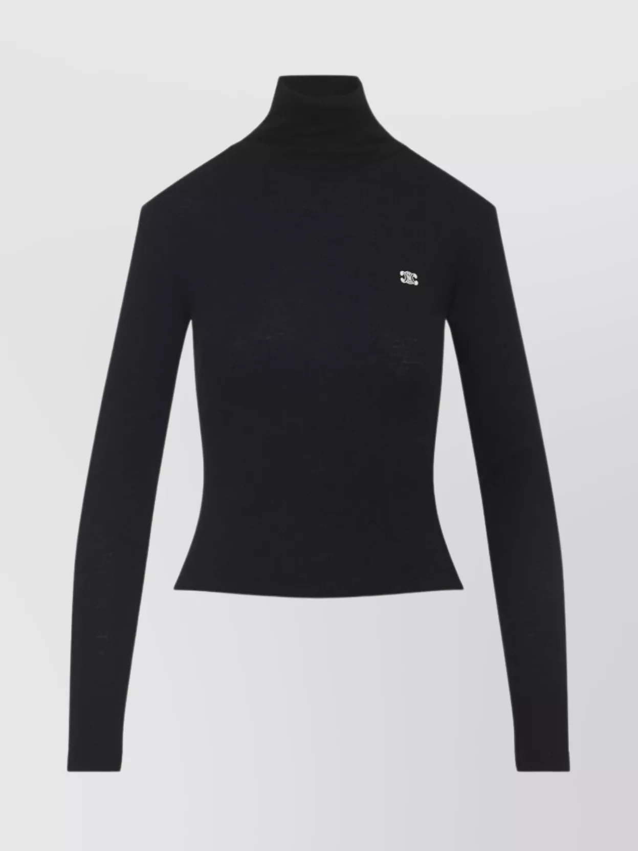 Celine Long Sleeve Slim Fit Turtleneck Top In Black