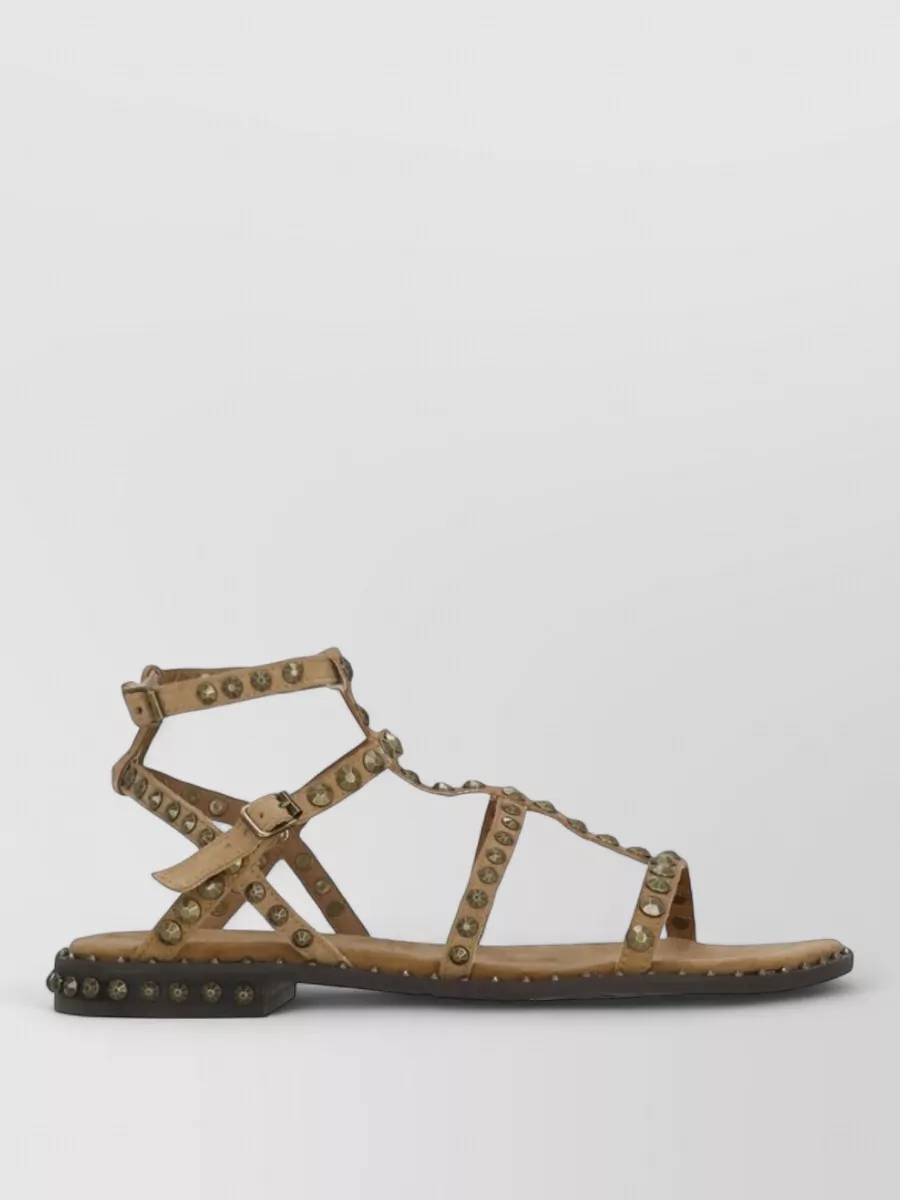 Ash Studded Leather Flat Sandals