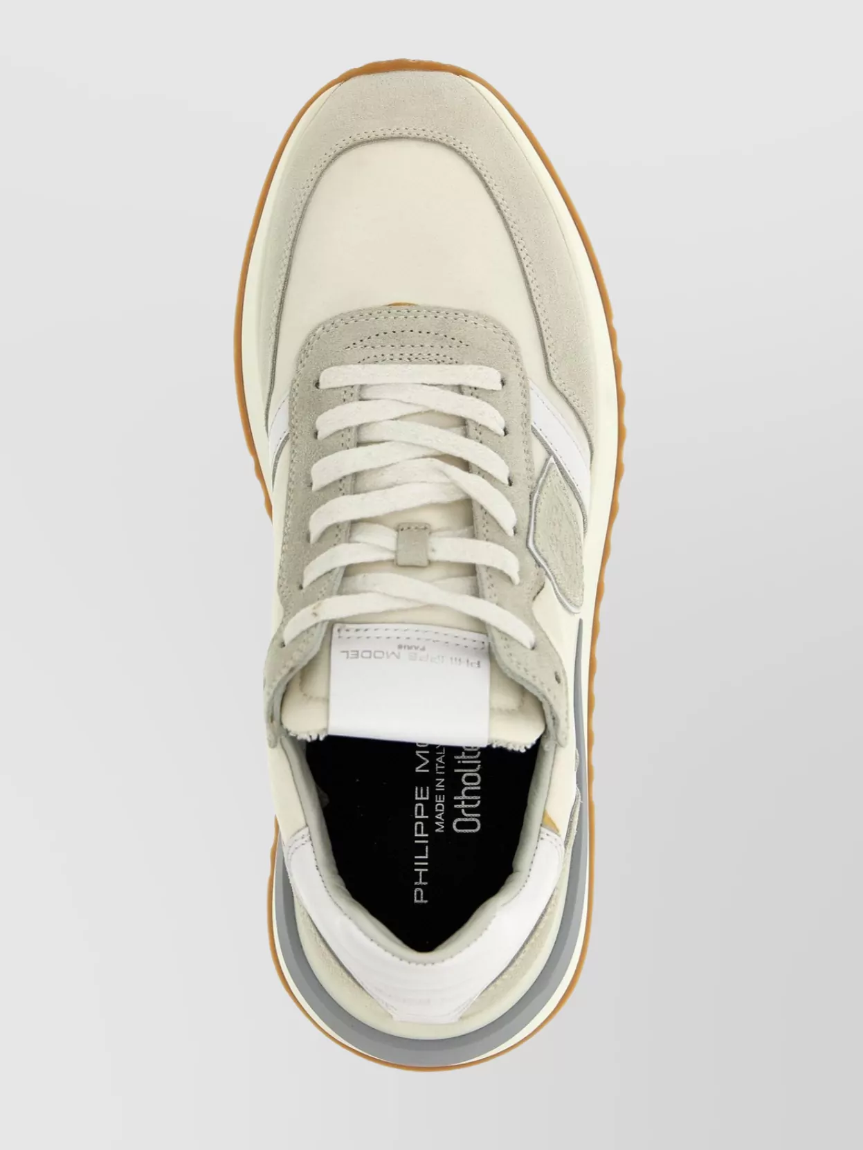 PHILIPPE MODEL LOW-TOP SNEAKERS WITH CONTRAST STITCHING AND MESH PANELS