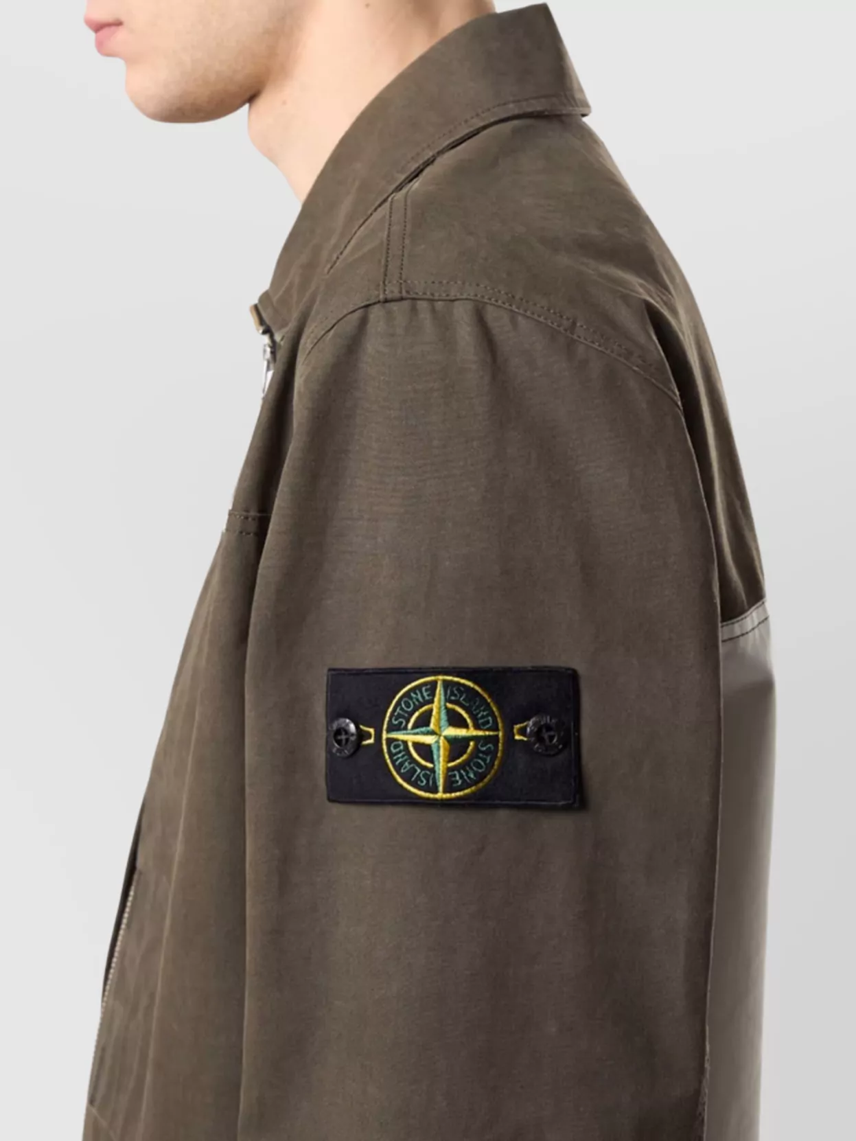 Stone Island Overshirt In Resin Canvas
