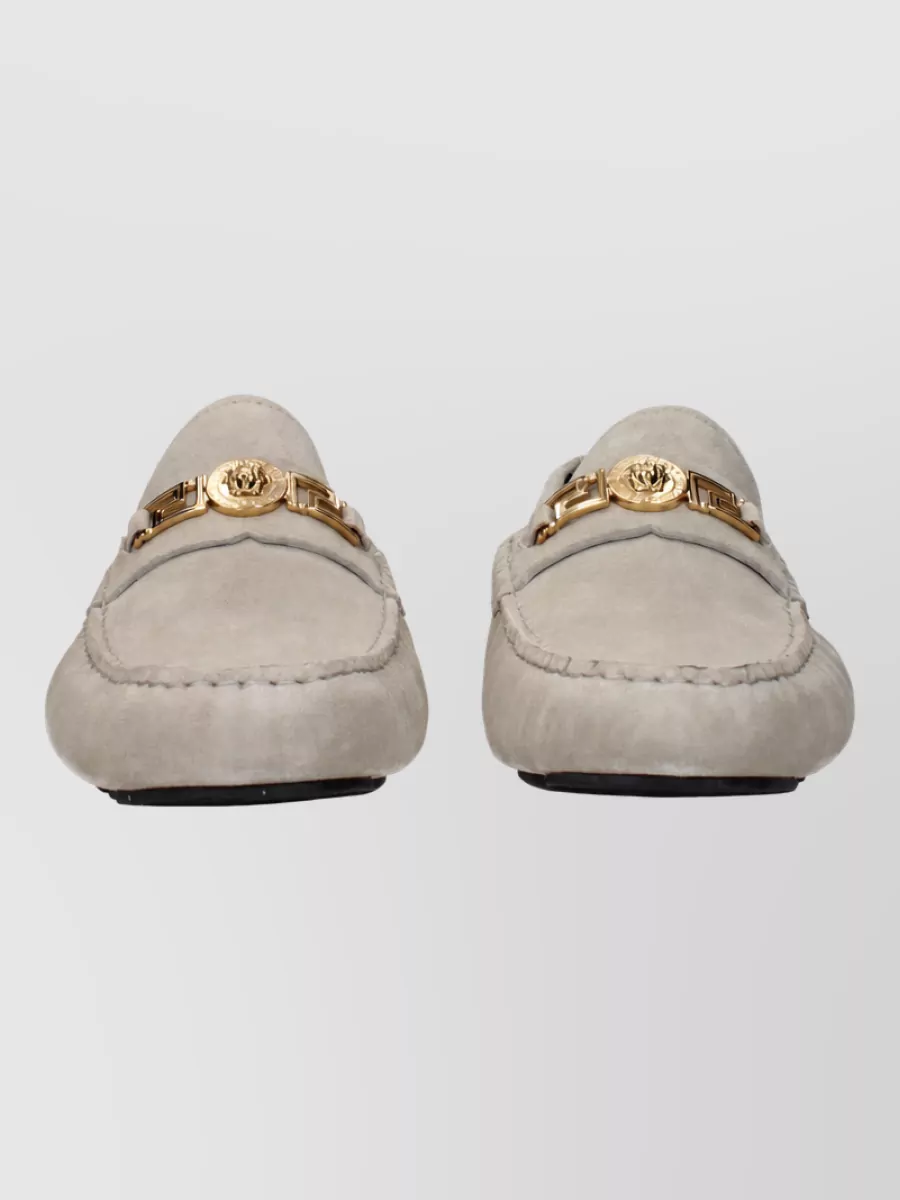 Versace Suede Leather Driver Loafers
