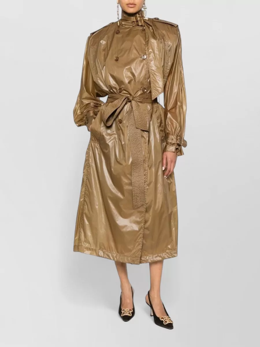 Saint Laurent Translucent Belted Double-Breasted Trench Coat