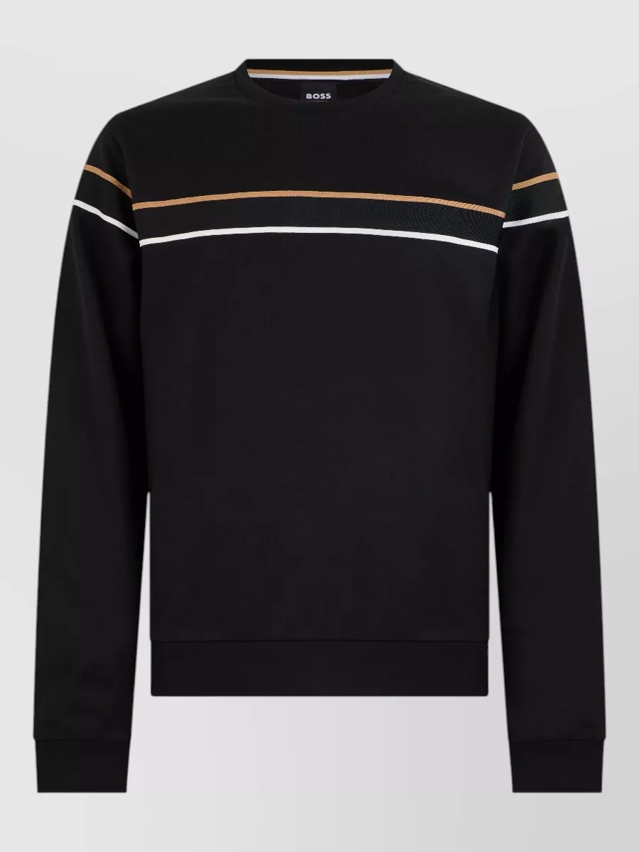 Boss cotton regular-fit long-sleeve sweatshirt
