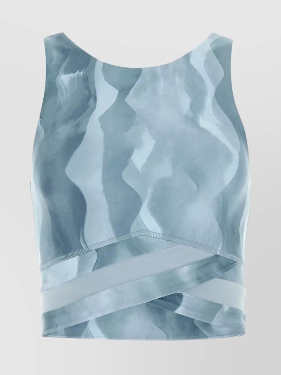 Shop Sweaty Betty Polyester Top With Stretch And Printed Pattern In Blue