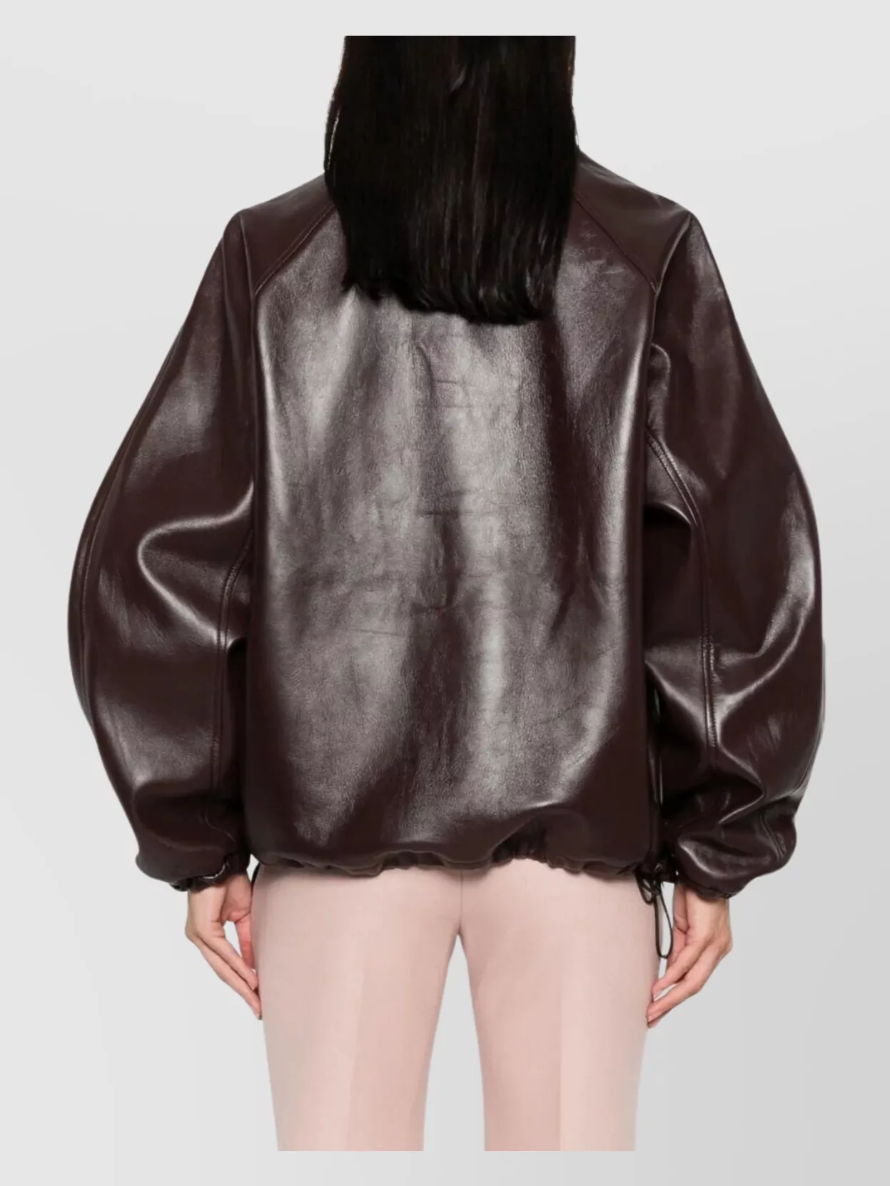 Magda Butrym Leather Jacket Elasticated Cuffs