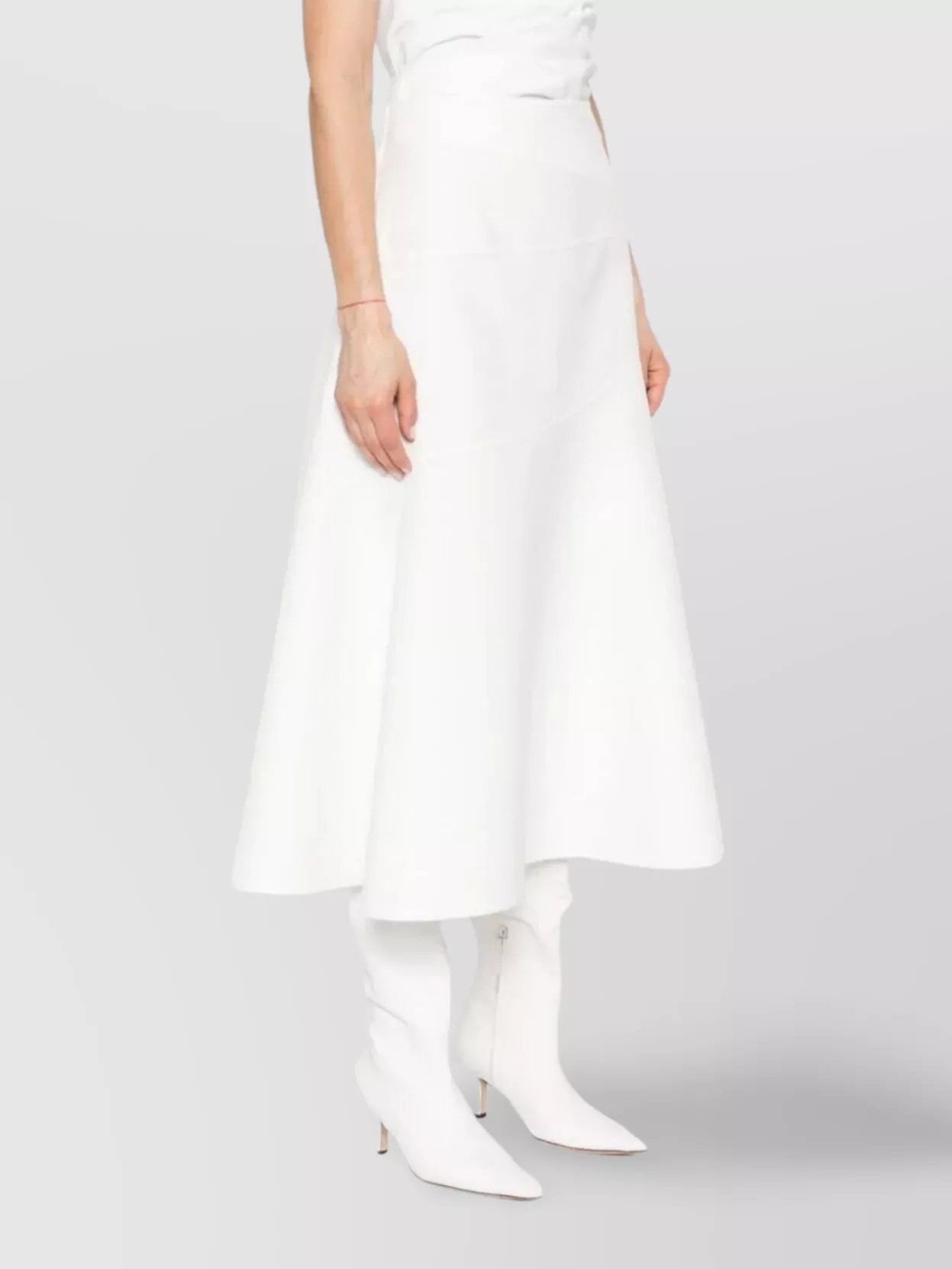 Jil Sander A-Line High Waist Asymmetric Midi Skirt