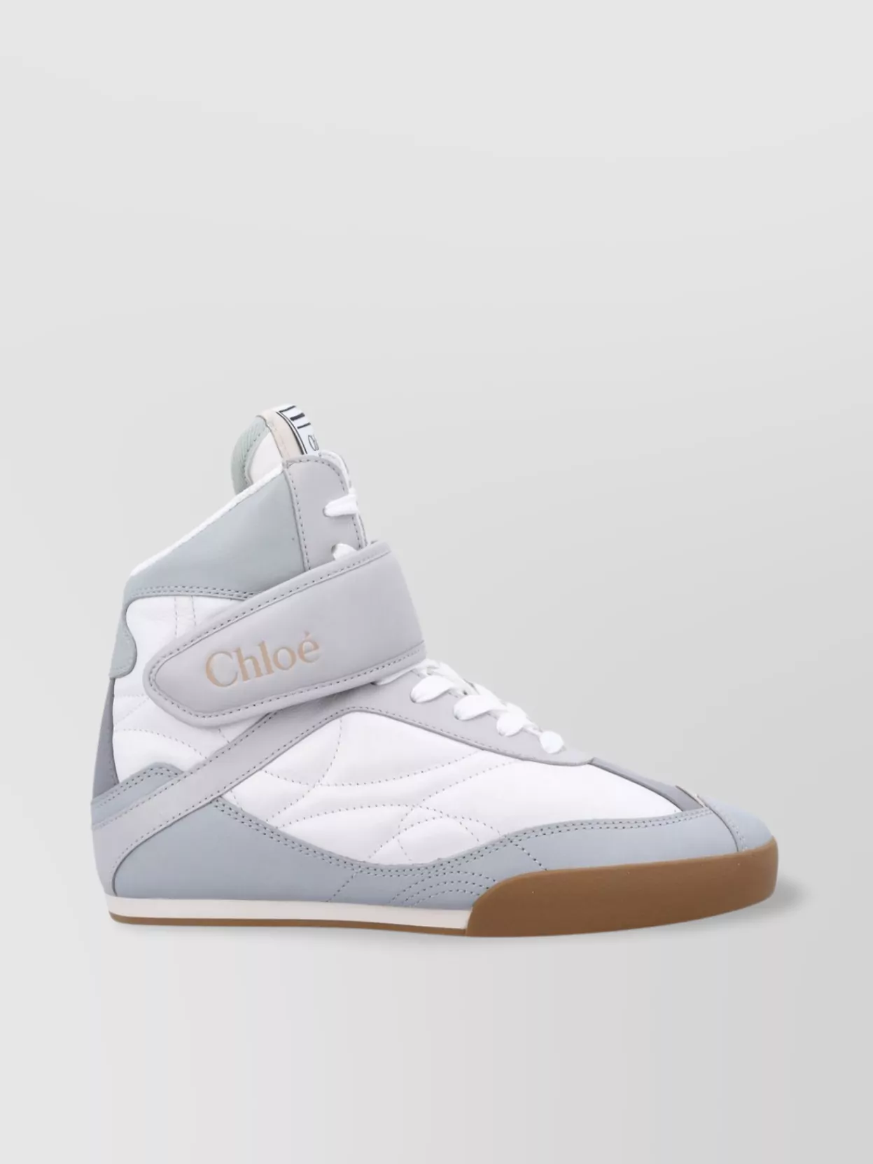 Chloé Almond Toe High-top Sneaker With Quilted Panels