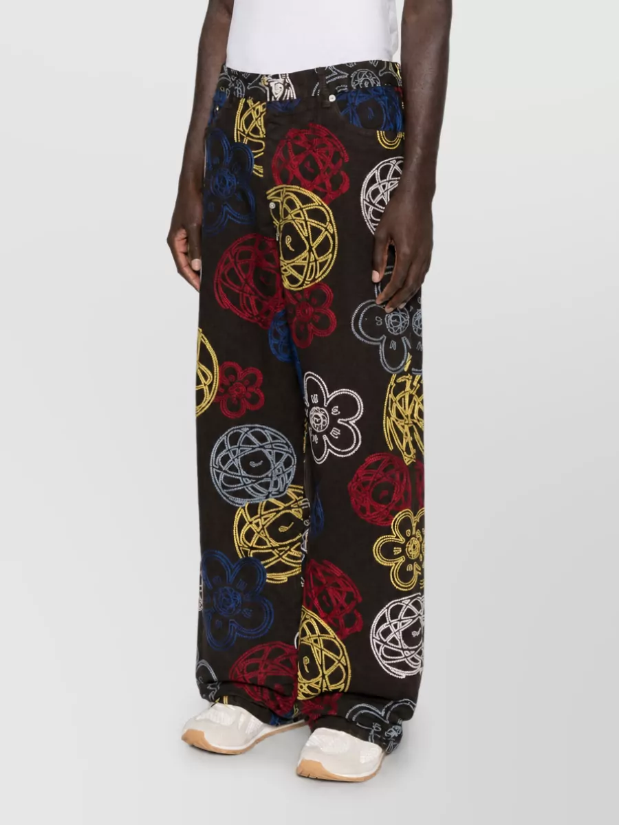 Kenzo Embroidered Denim Trousers
