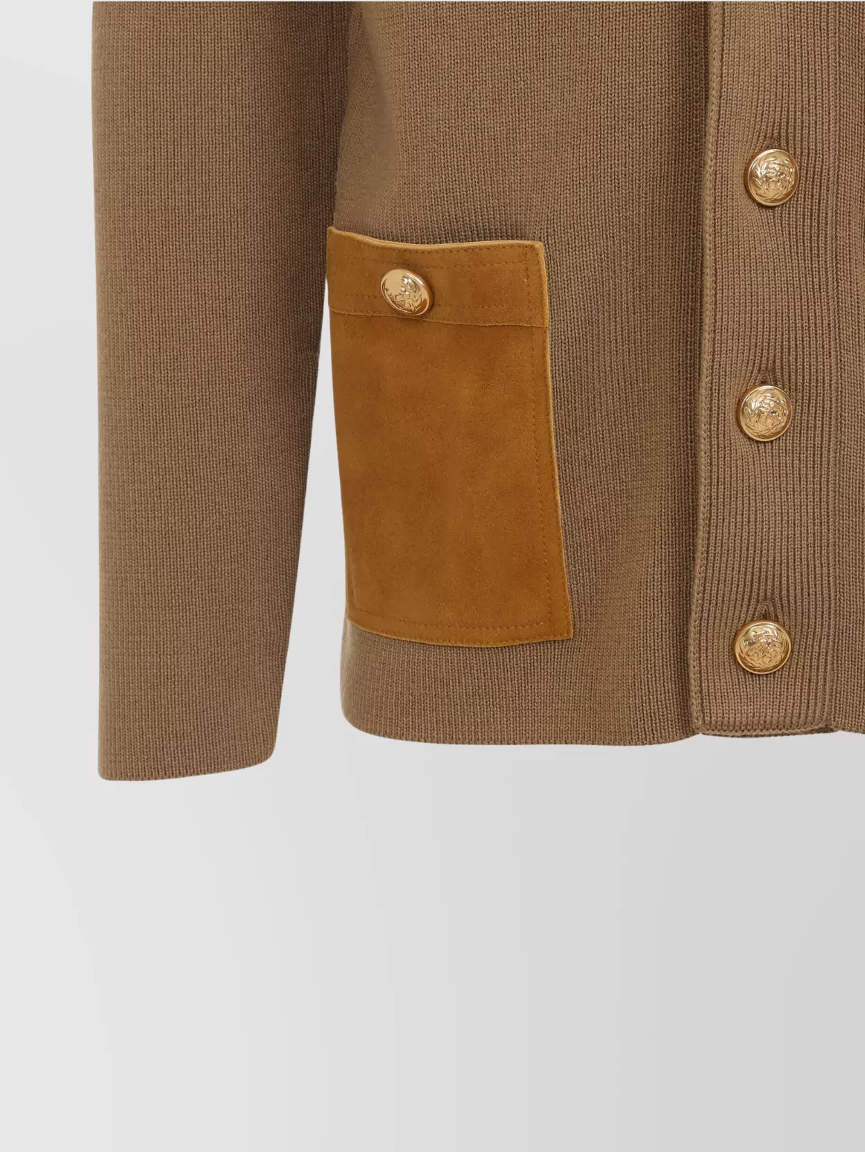 Valentino Wool Jacket Suede Inserts
