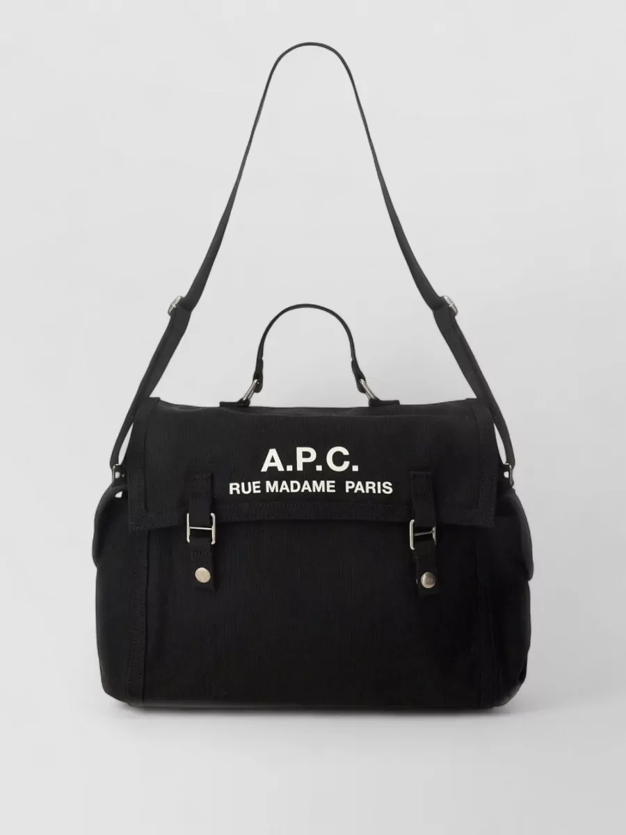 A.P.C. cotton logo shoulder bag