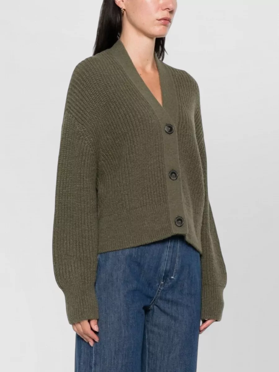 Closed Alpaca Wool Ribbed V-Neck Cardigan