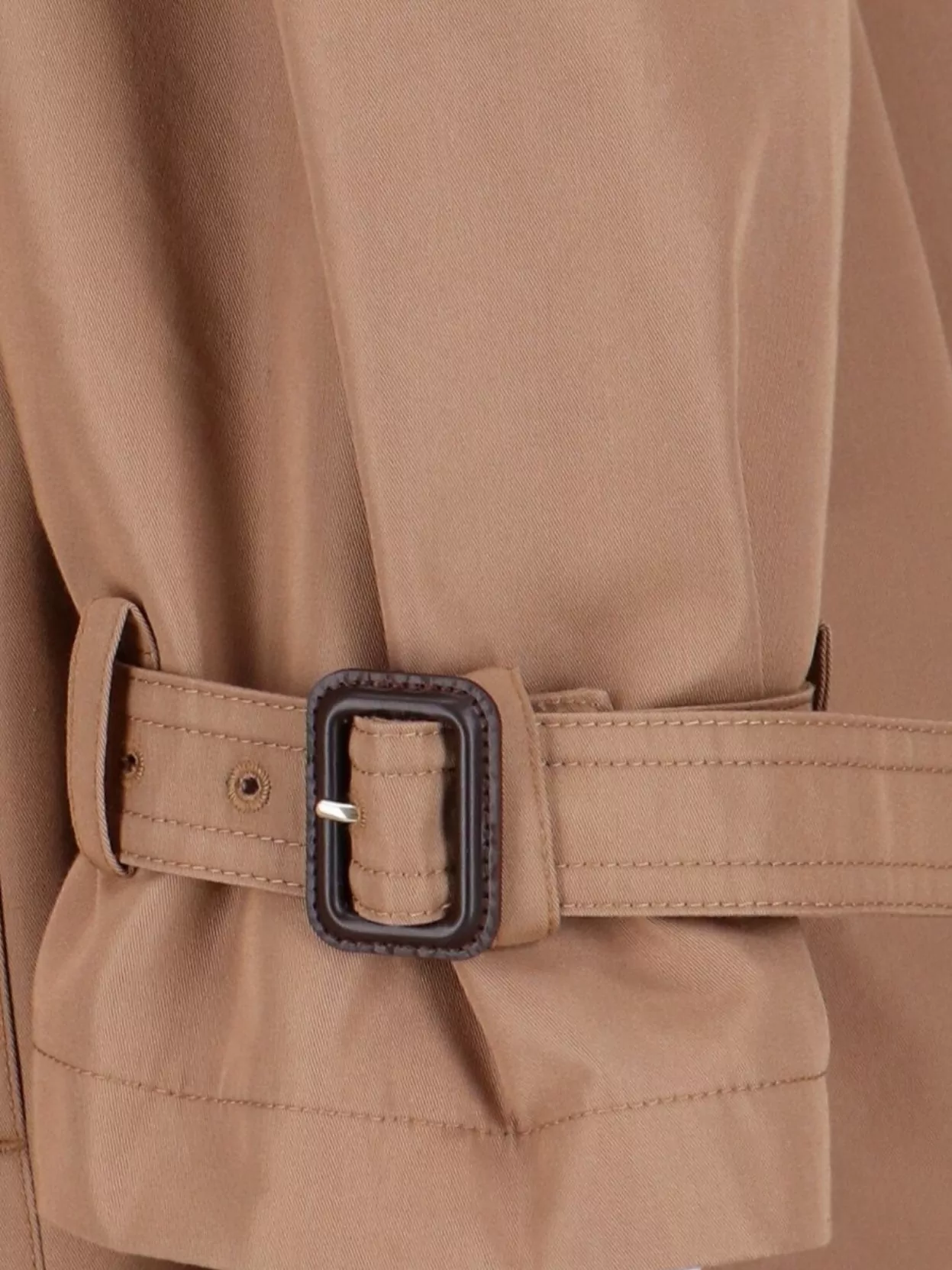 Gucci Belted Double-breasted Jacket With Epaulettes And Storm Flap In Brown