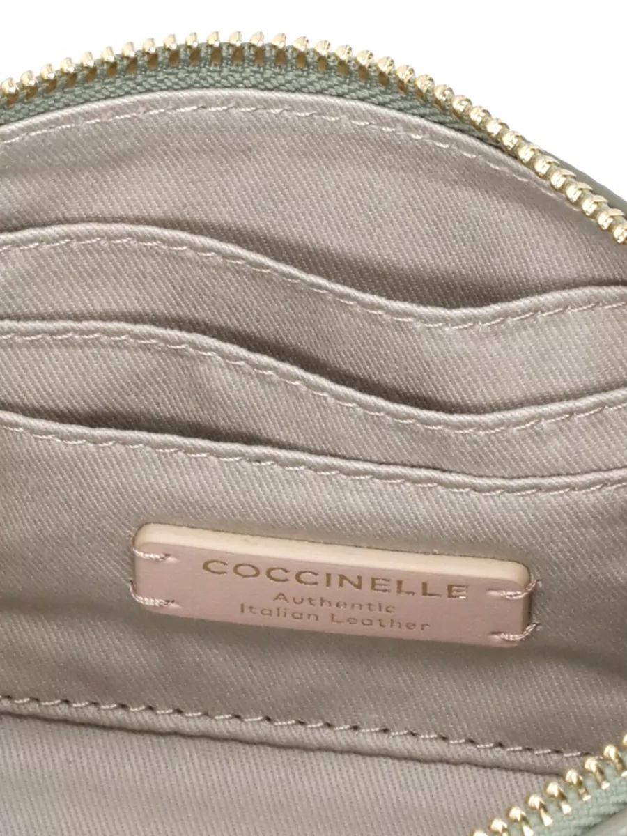 Coccinelle Pebbled Leather Shoulder Bag Gold Tone Chain