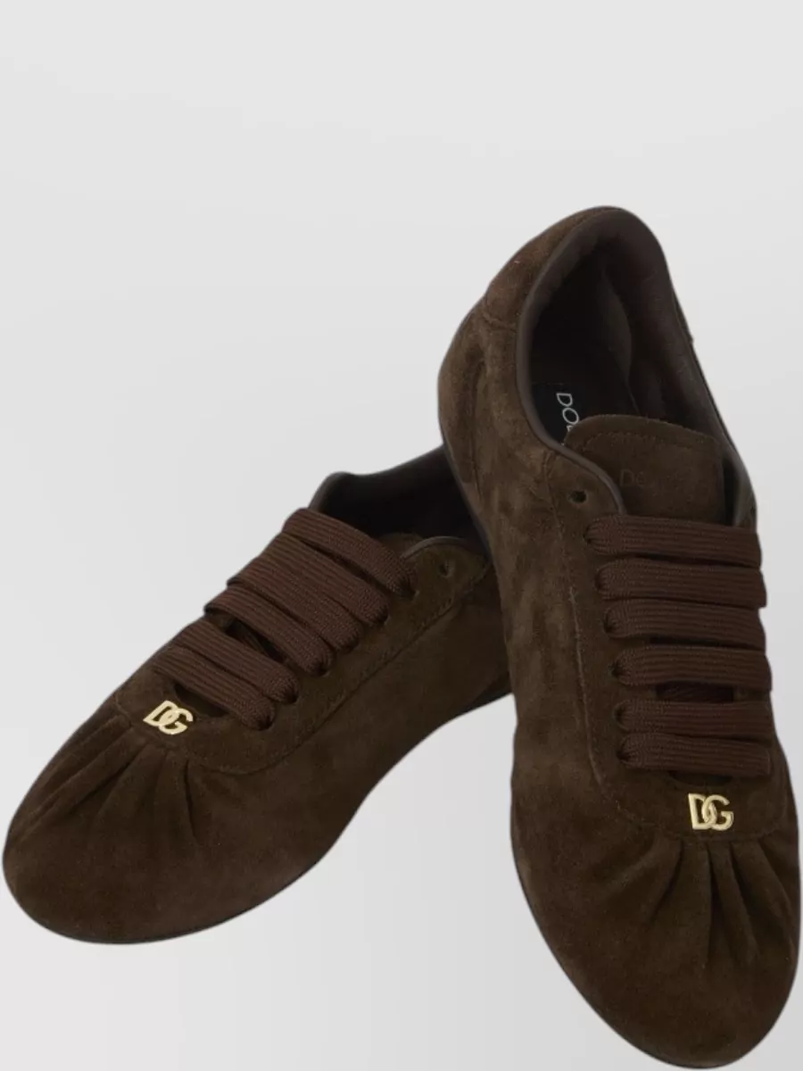 Dolce&Gabbana Leather Low-Top Lace-Up Sneakers
