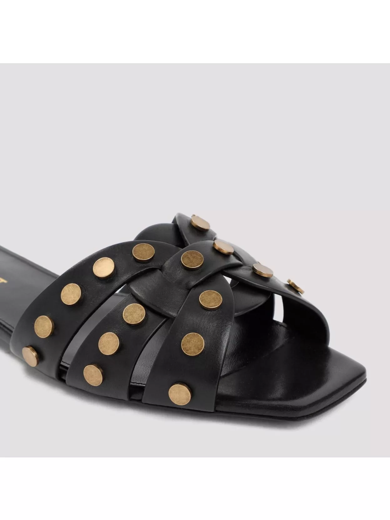 Saint Laurent Leather Flat Sole Open Toe Sandals