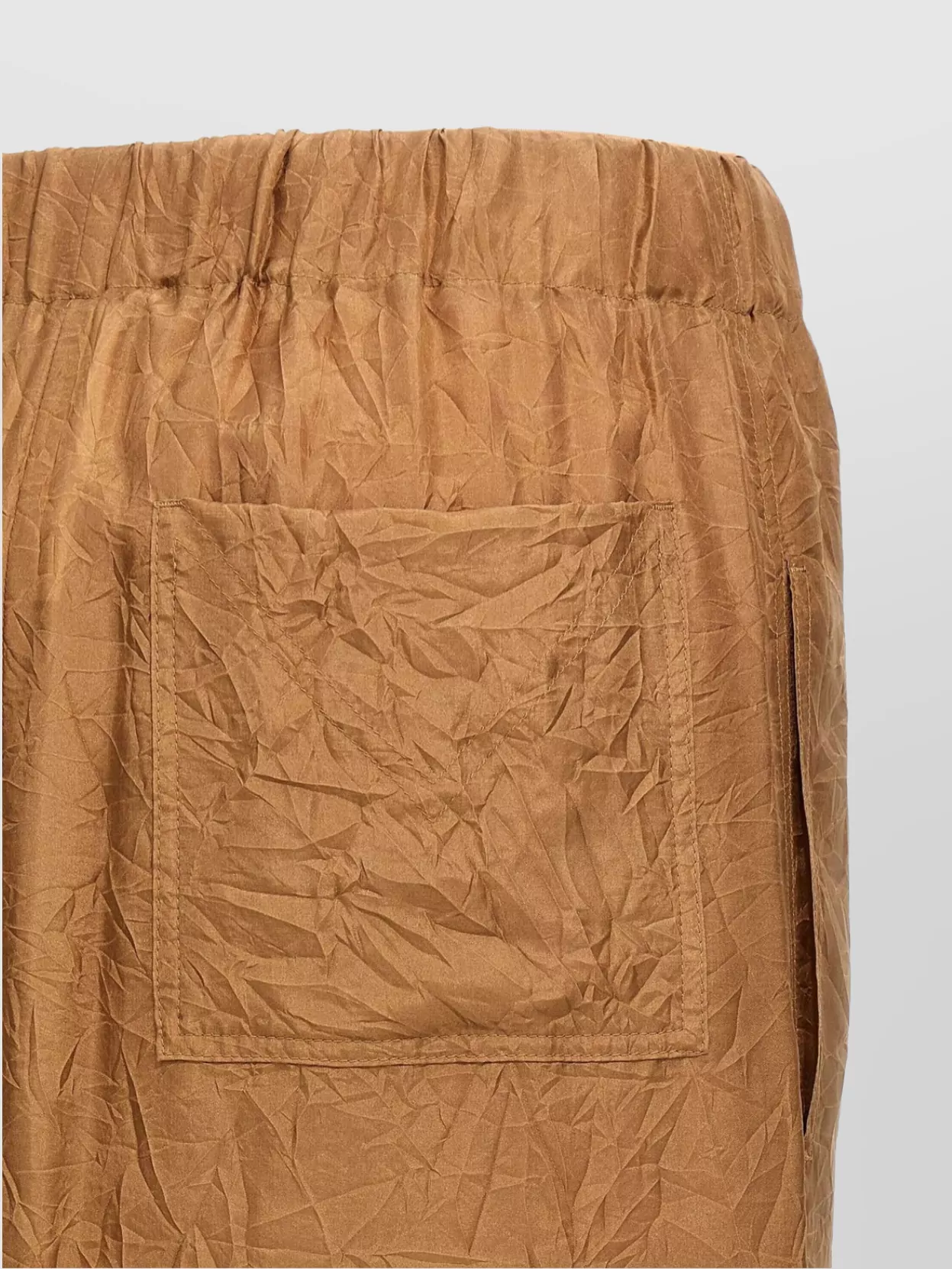Max Mara Textured Skirt With Elastic Waistband And Pocket In Brown