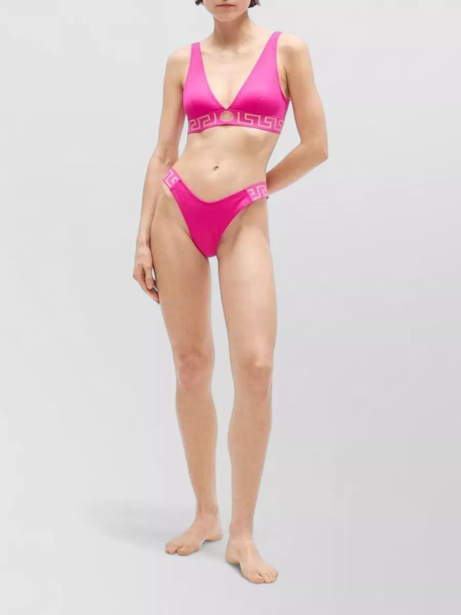 Versace Logo Band Triangle Bikini Top