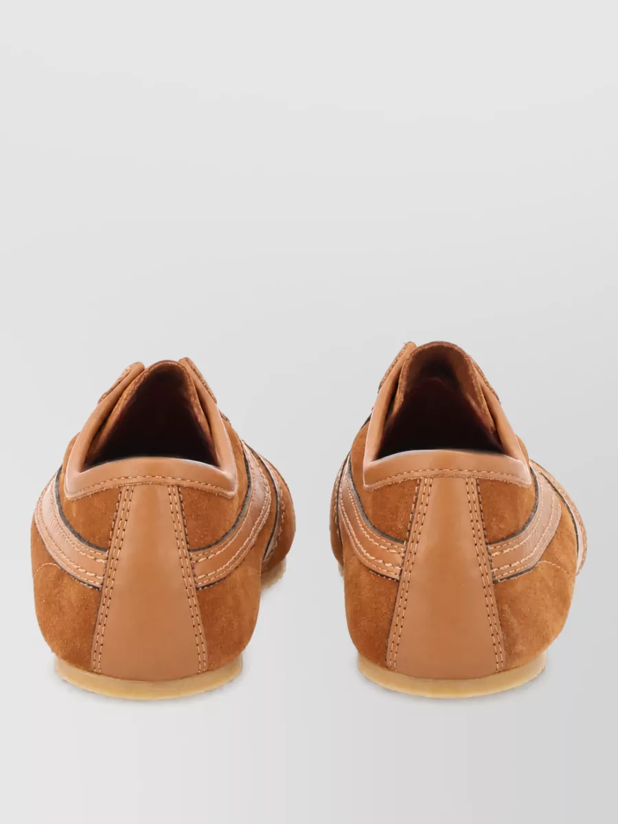 Dries Van Noten Suede Lace Up Sneakers Lightweight Rubber Sole