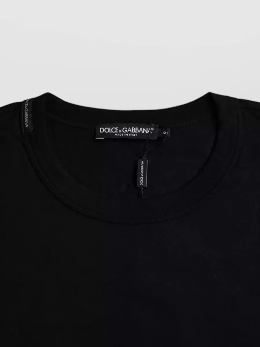 Dolce&Gabbana Cotton Logo Embossed Crew Neck T-Shirt