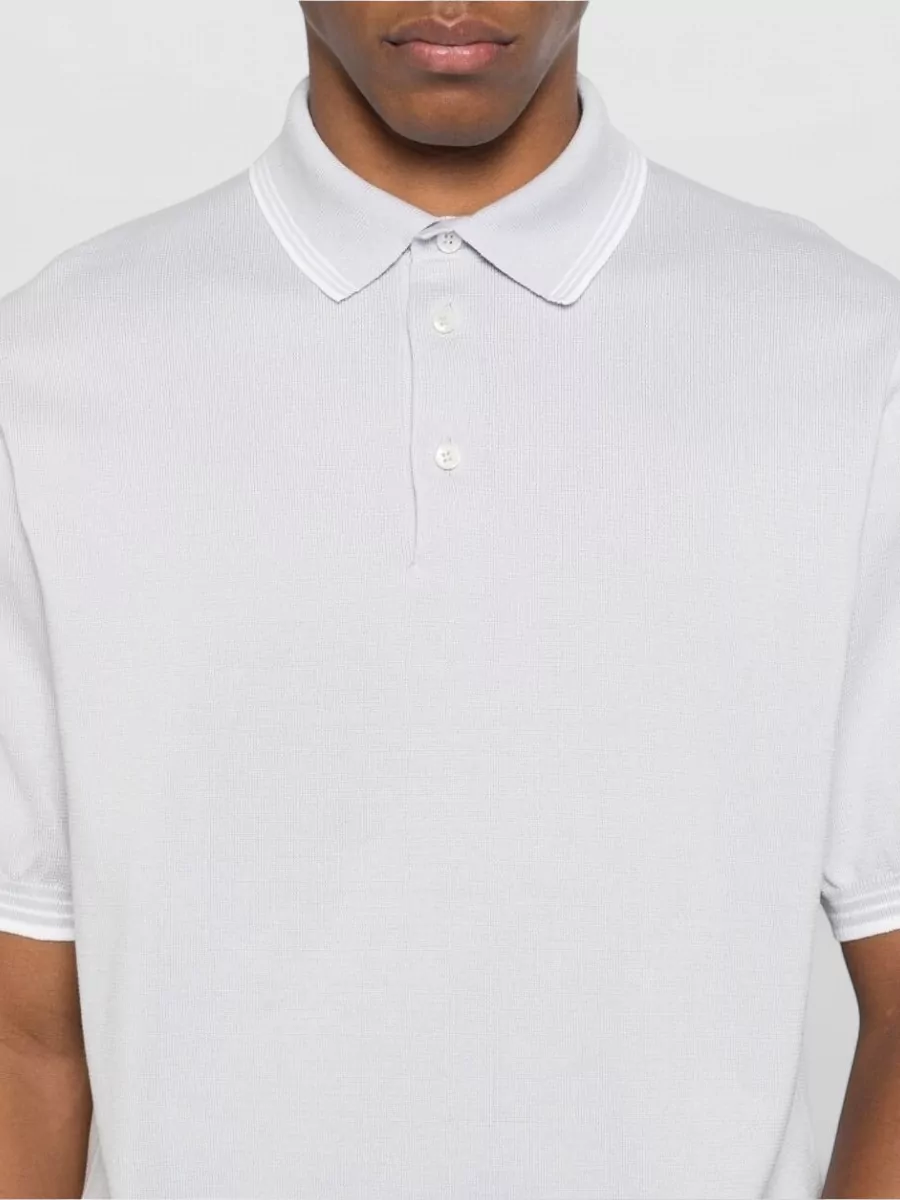 Paul & Shark Polo Collar T Shirt Ribbed Cuffs Hem