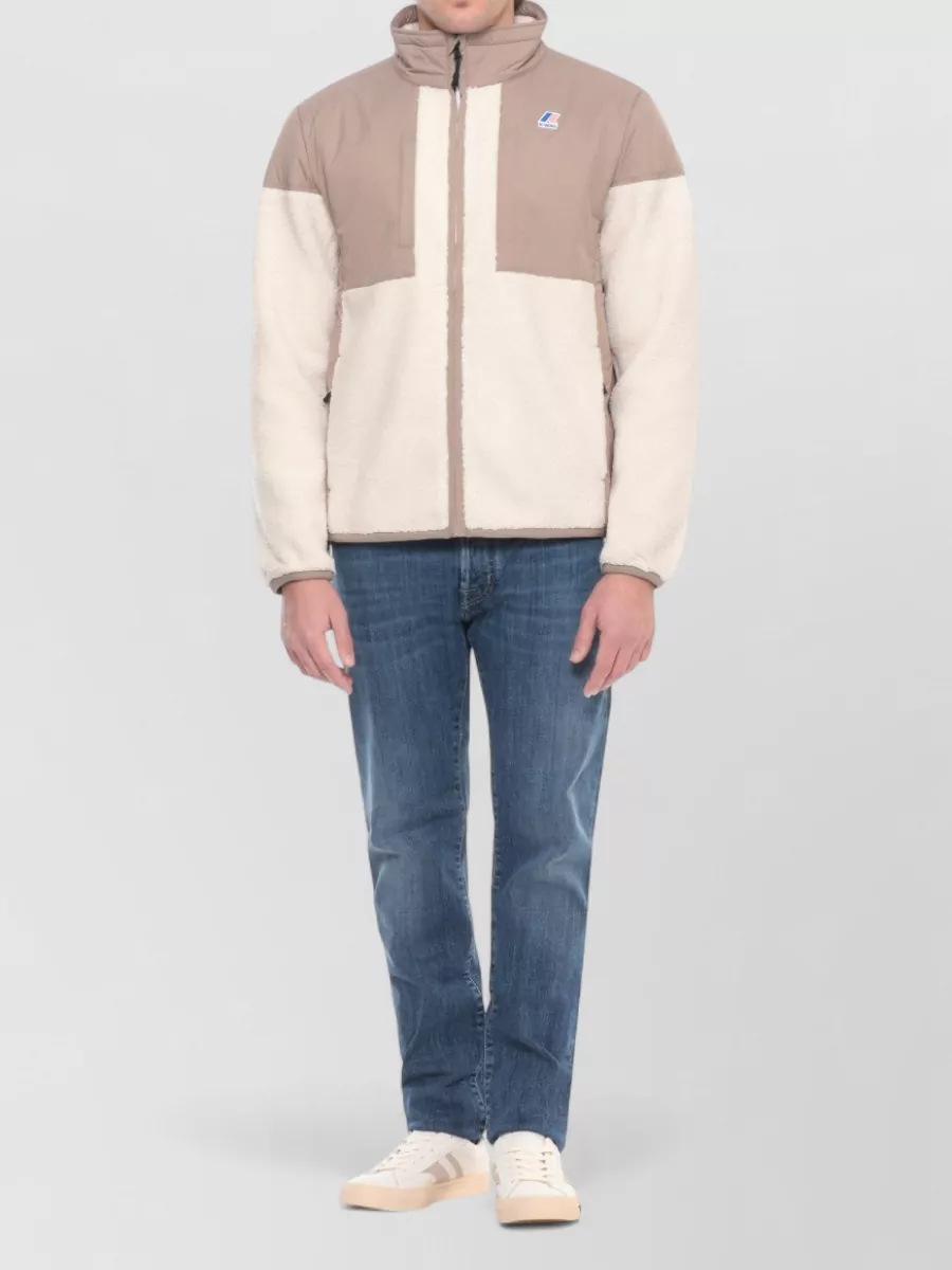 K-Way High Neck Sherpa Jacket Color Block