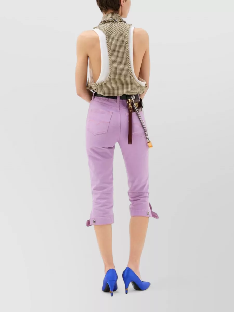 Versace Cotton Regular-Waist Capri Jeans