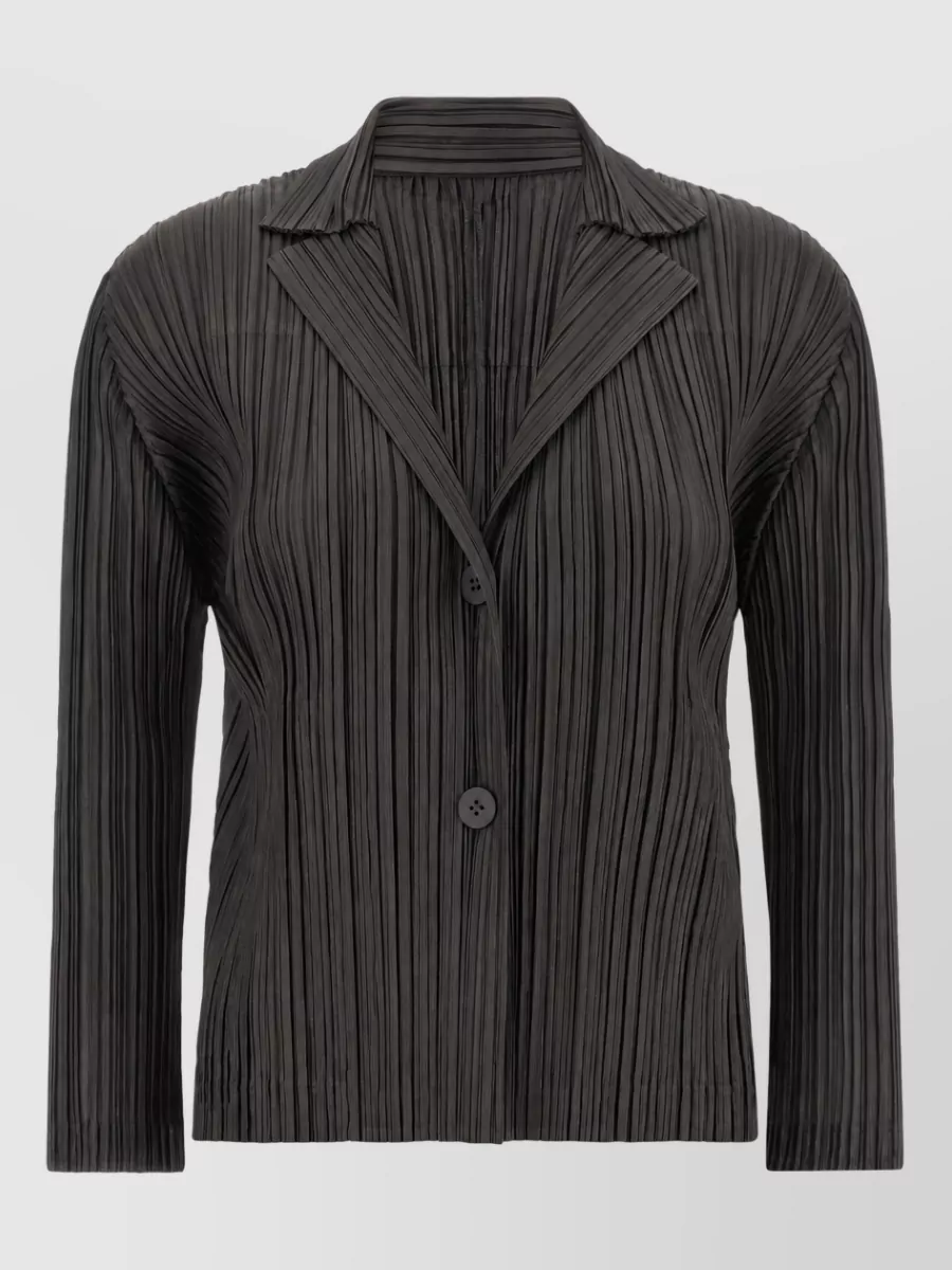 Pleats Please Issey Miyake Pleated single-breasted blazer