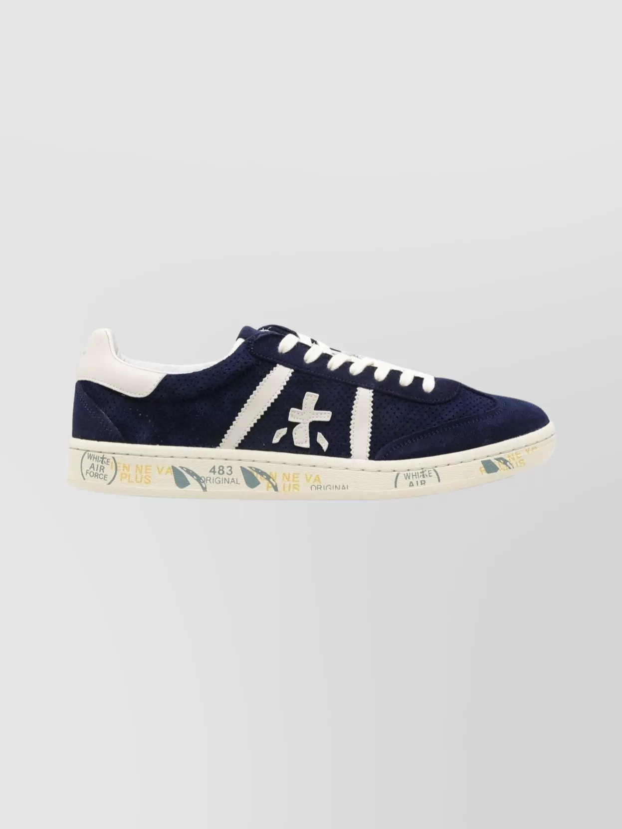 Premiata Casual Low Top Sneakers With Perforated Design
