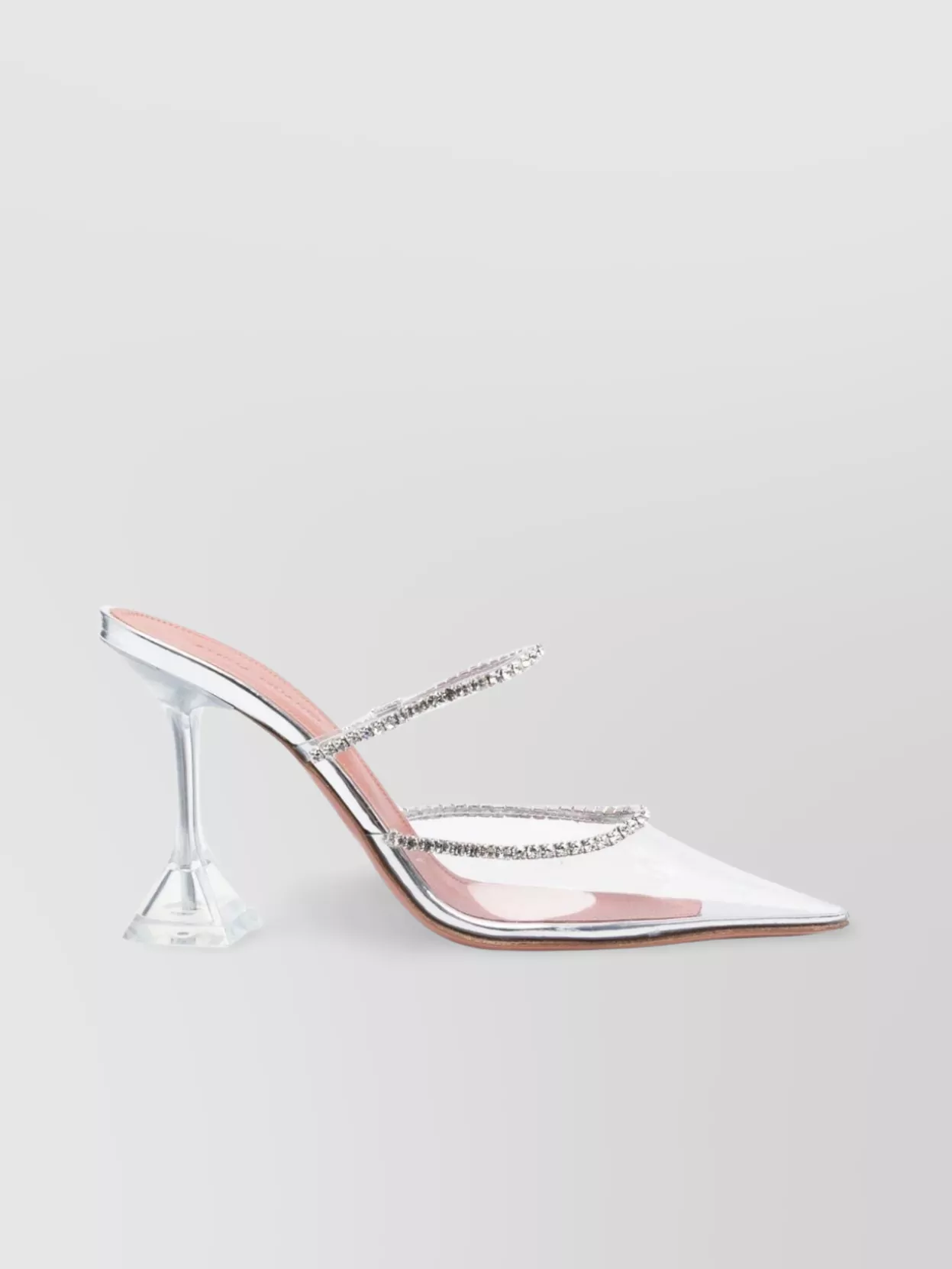 Amina Muaddi Gilda Glass Pvc Heel Mules