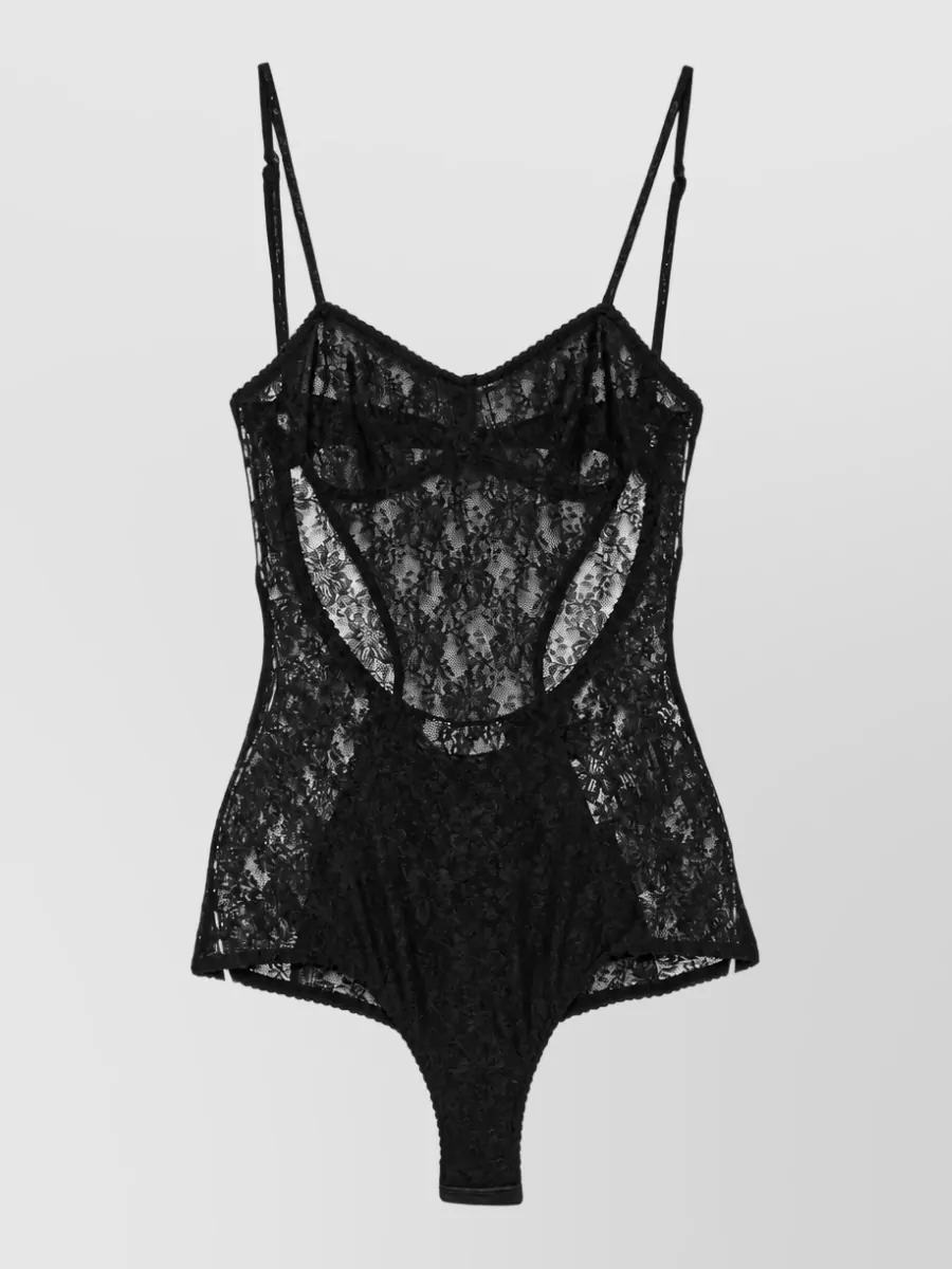 The Attico stretch lace bodysuit