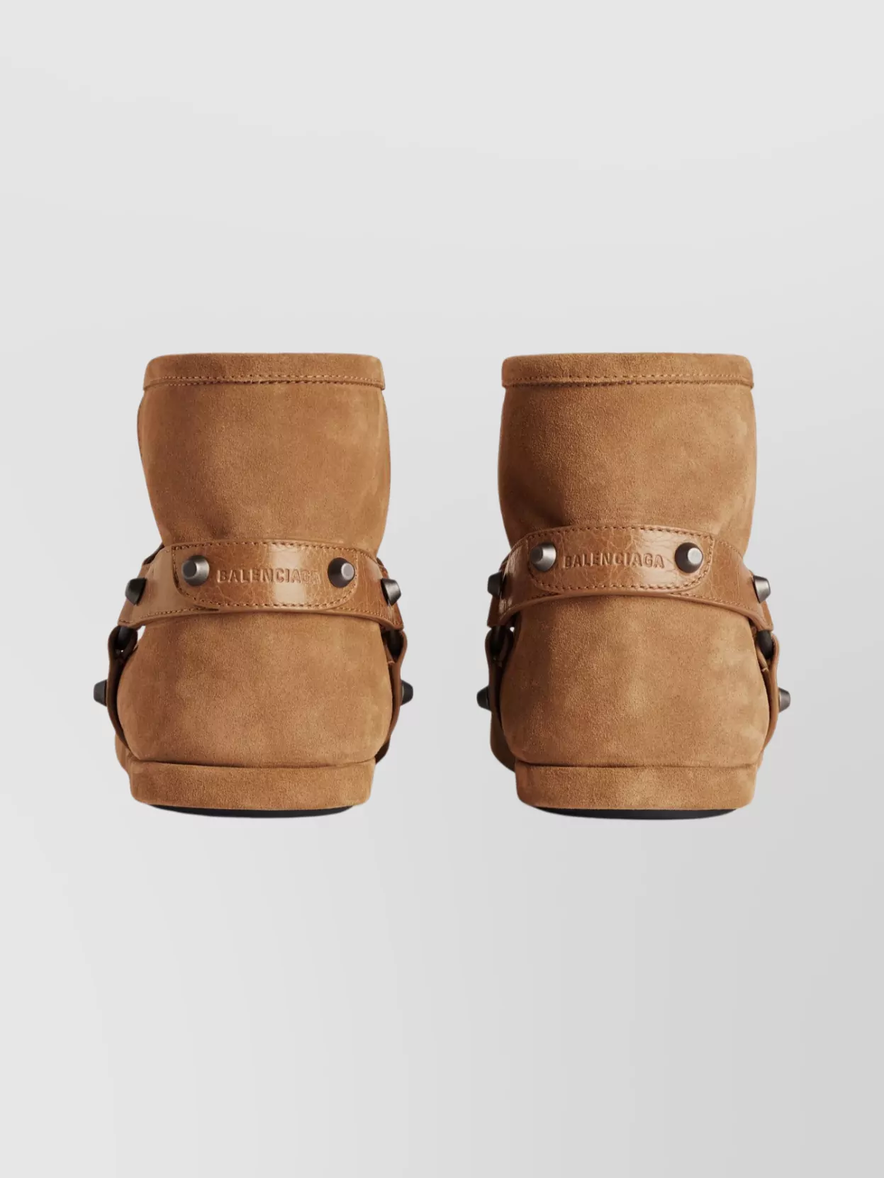 Balenciaga Ankle Boots With Buckle And Flat Sole In Brown