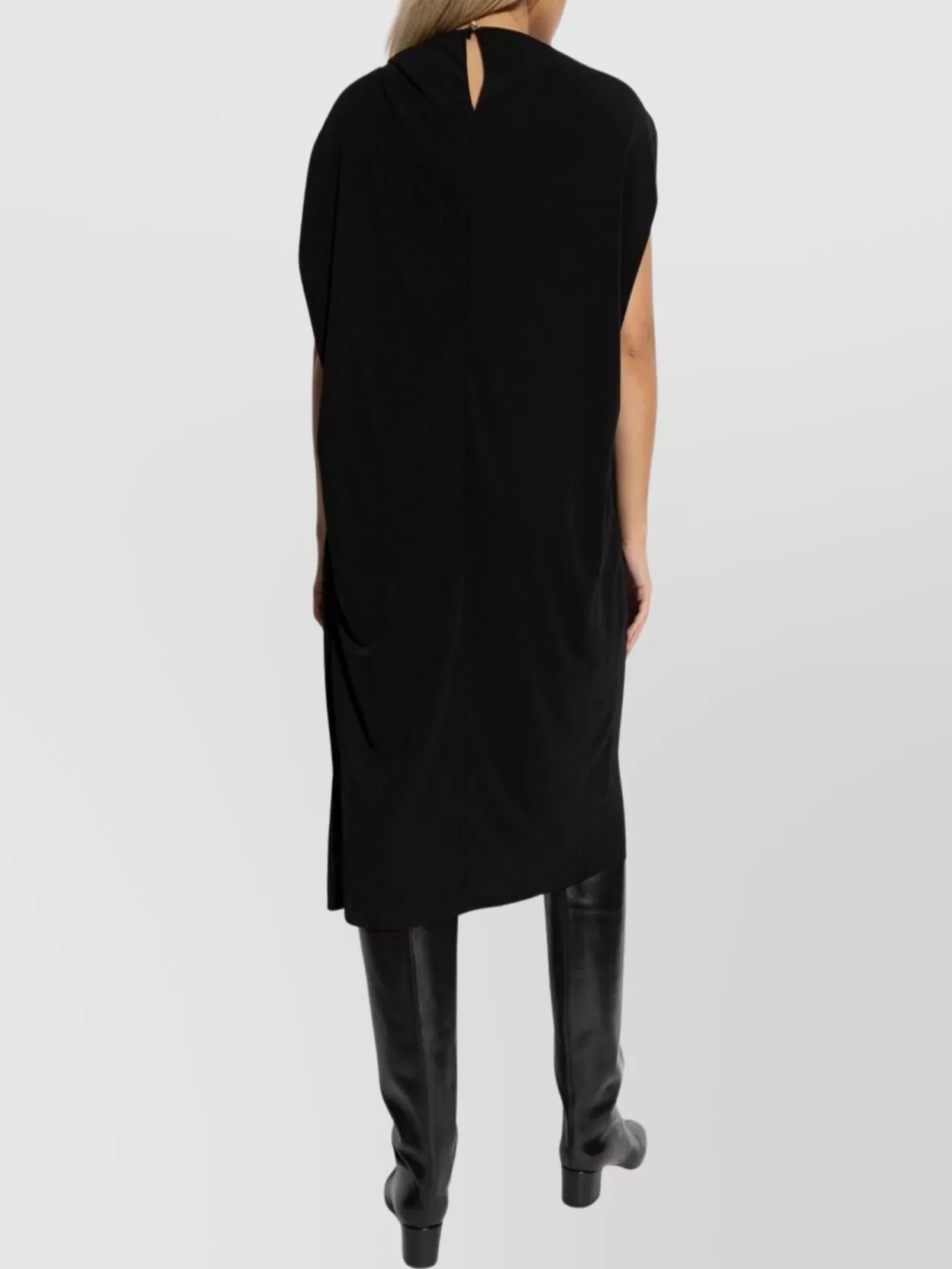 Lanvin Draped Shoulder Cut-Out Dress
