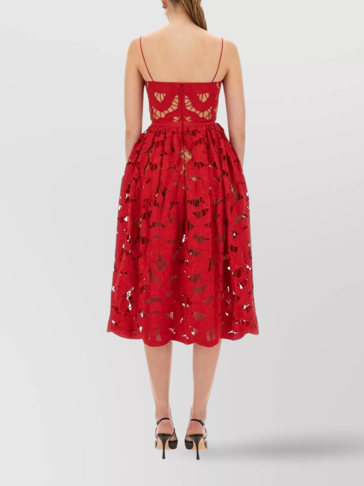 Self-Portrait Embroidered Bow Midi Dress