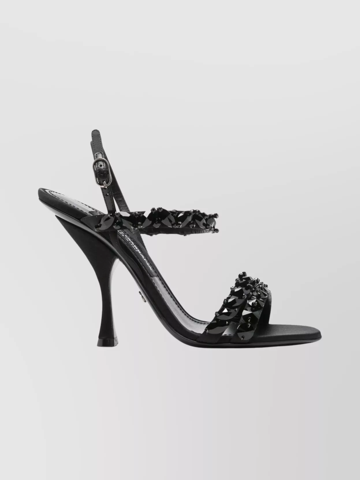 Dolce & Gabbana Sandals H-heel Rayon Leather In Black