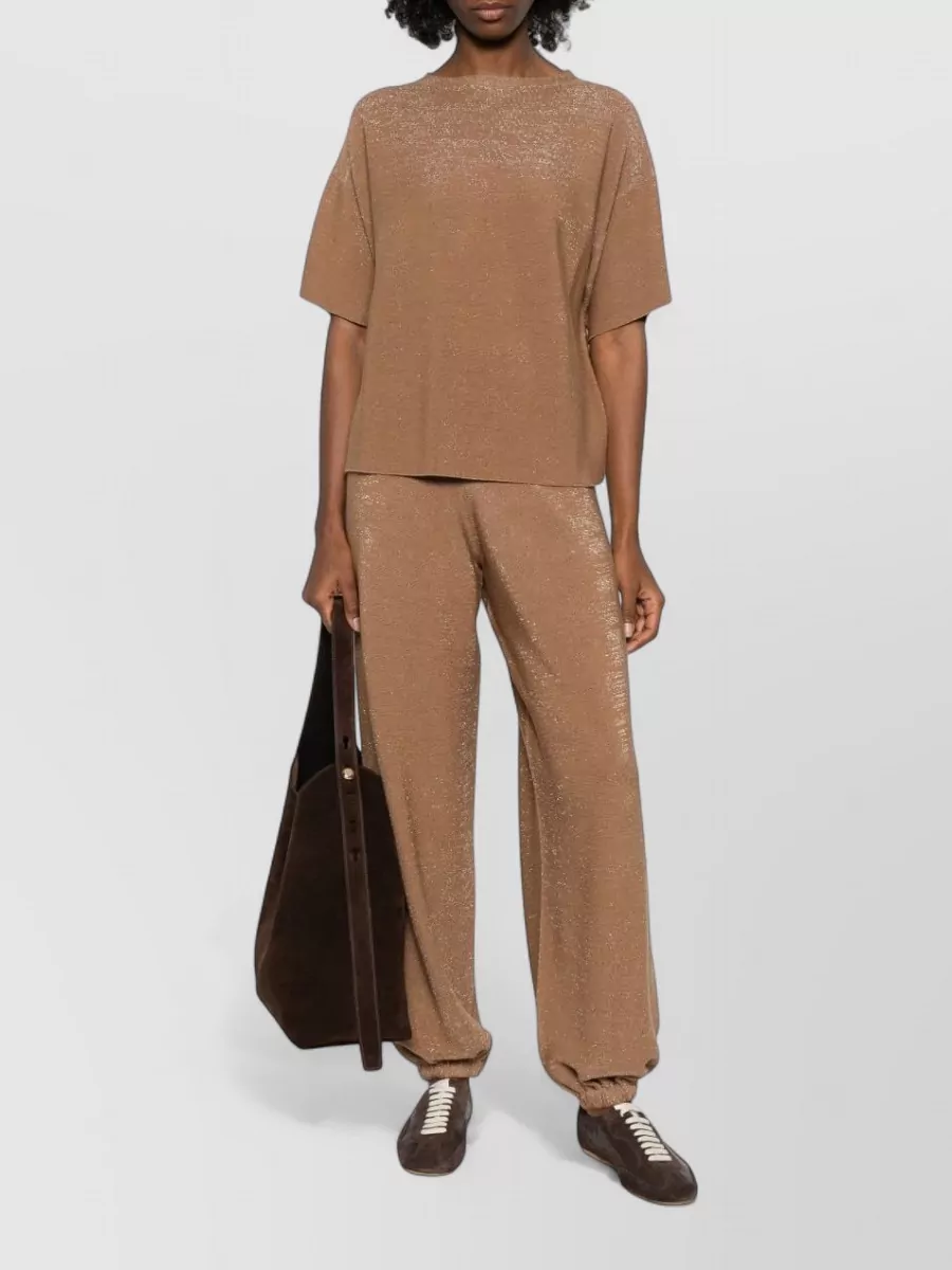 Fabiana Filippi Wool Cotton Trousers Elasticated Cuffs Waistband