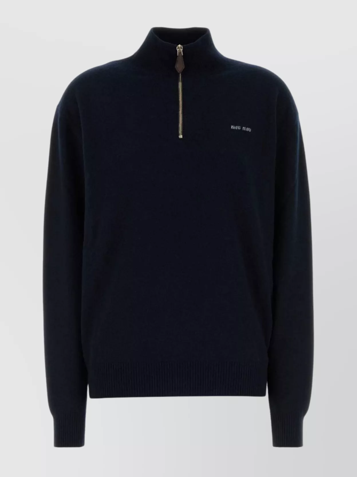 Miu Miu Cashmere Polo Shirt Featuring Elbow Patches In Black