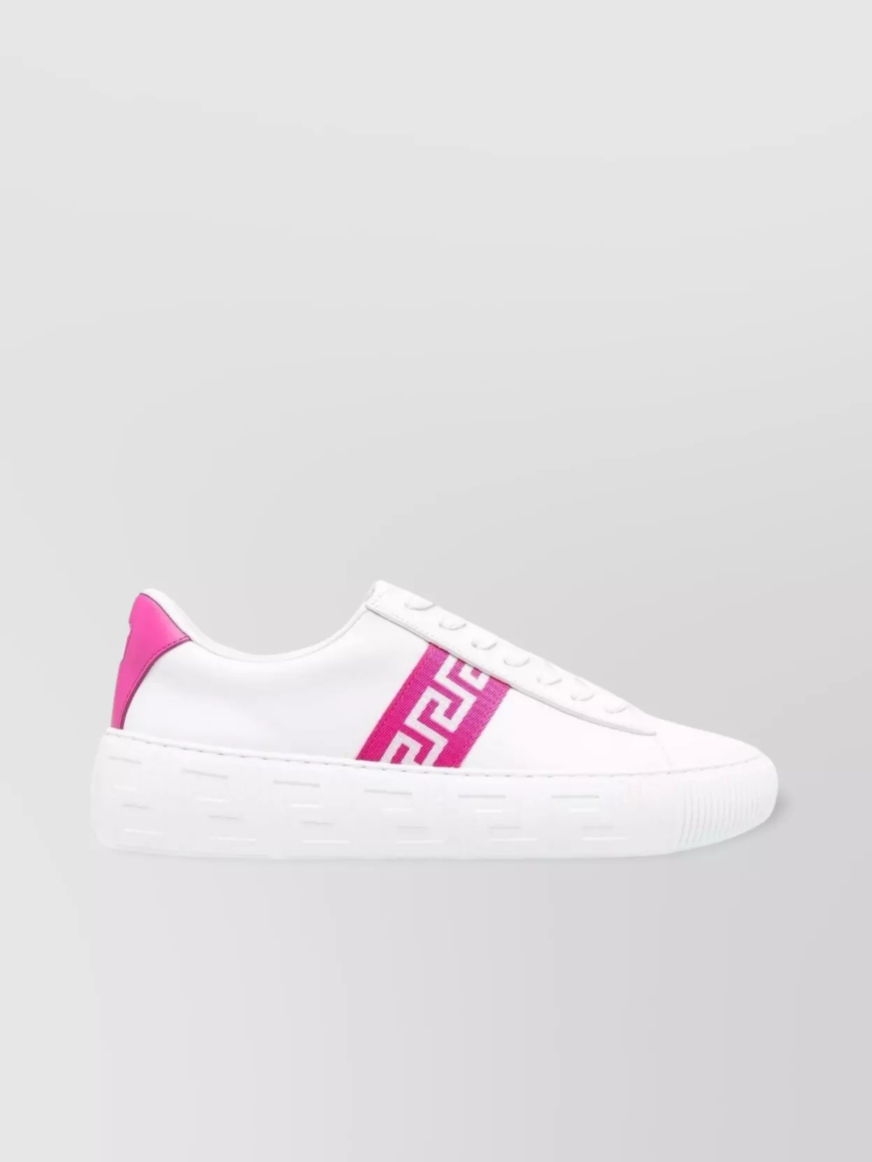 Shop Versace Modern Almond Toe Sneakers In White