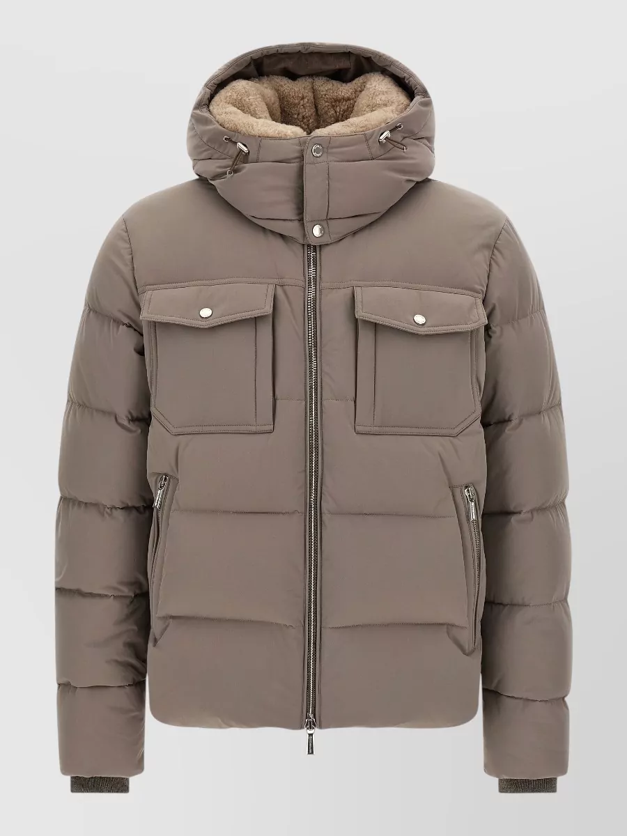 Moorer wool cashmere quilted padded bomber jacket