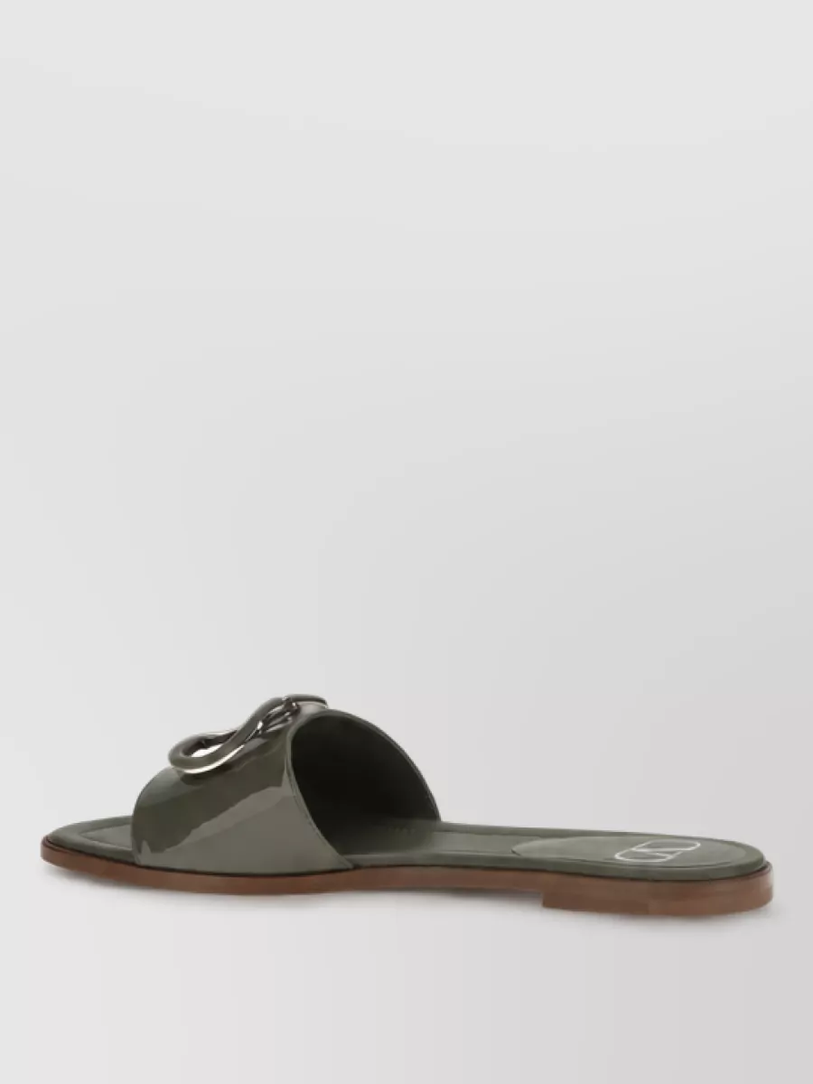 Valentino Garavani Leather Flat Slide Mules