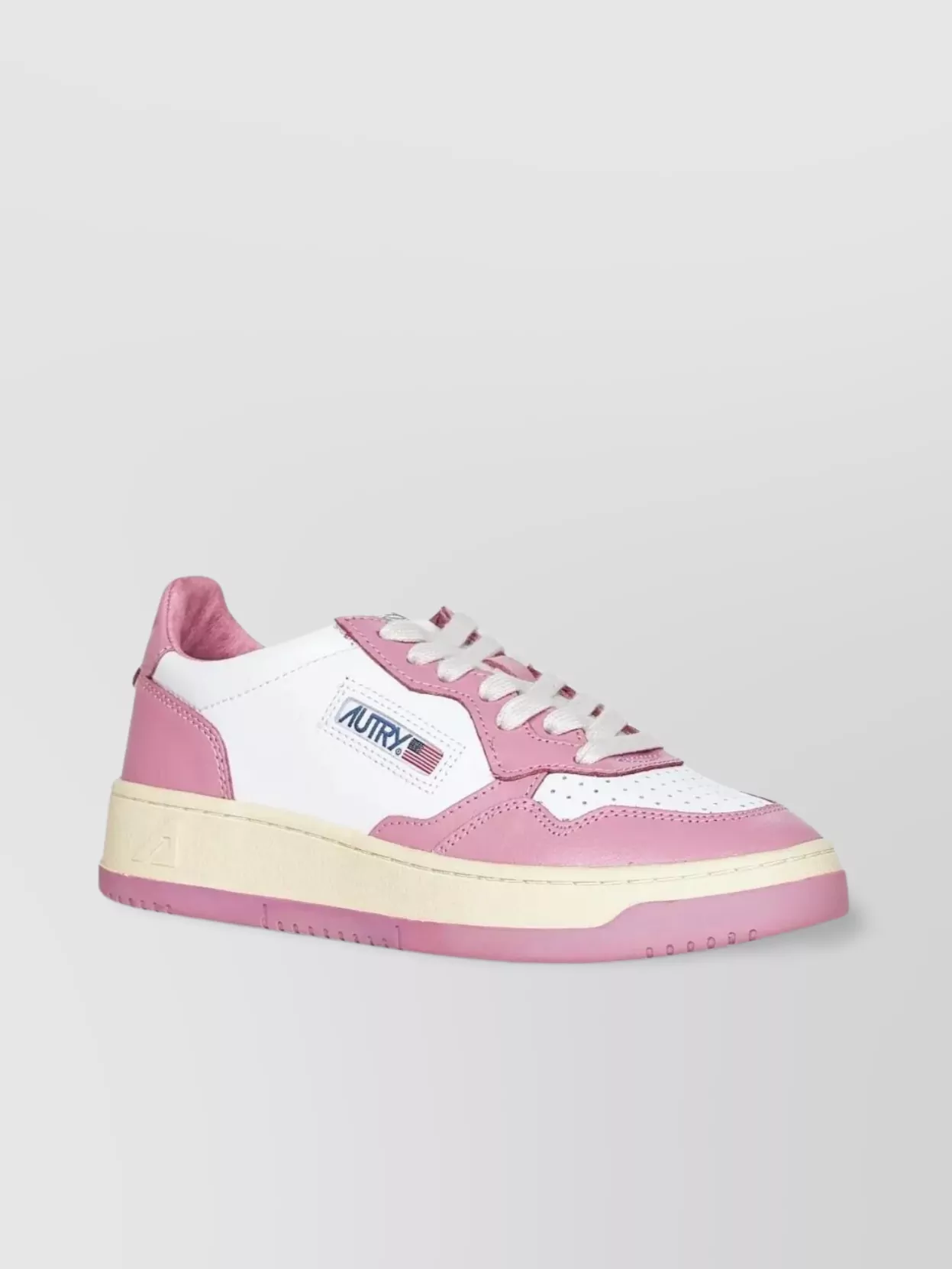 Autry Low-top Sneakers With Textured Panels And Chunky Sole In Pink