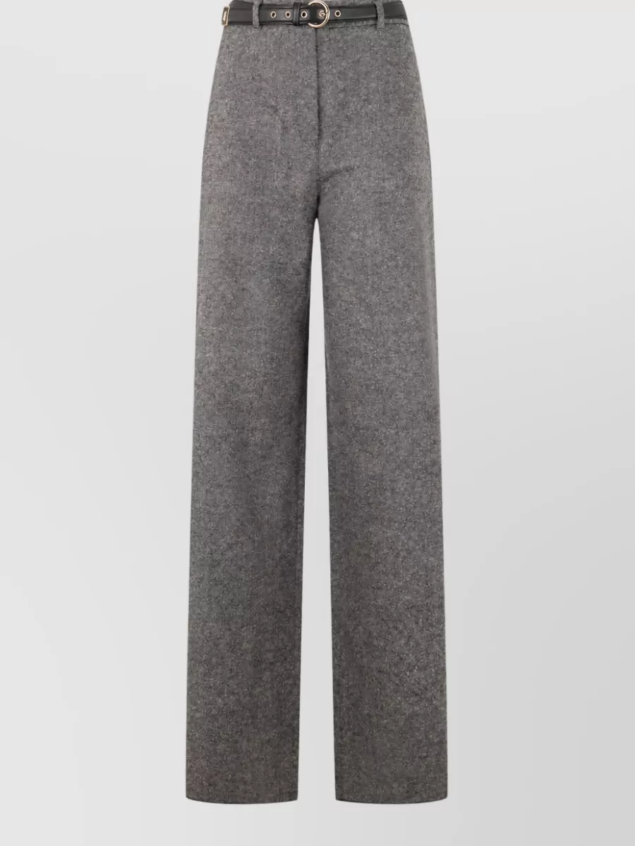 S Max Mara Virgin wool high-rise wide-leg suit trousers