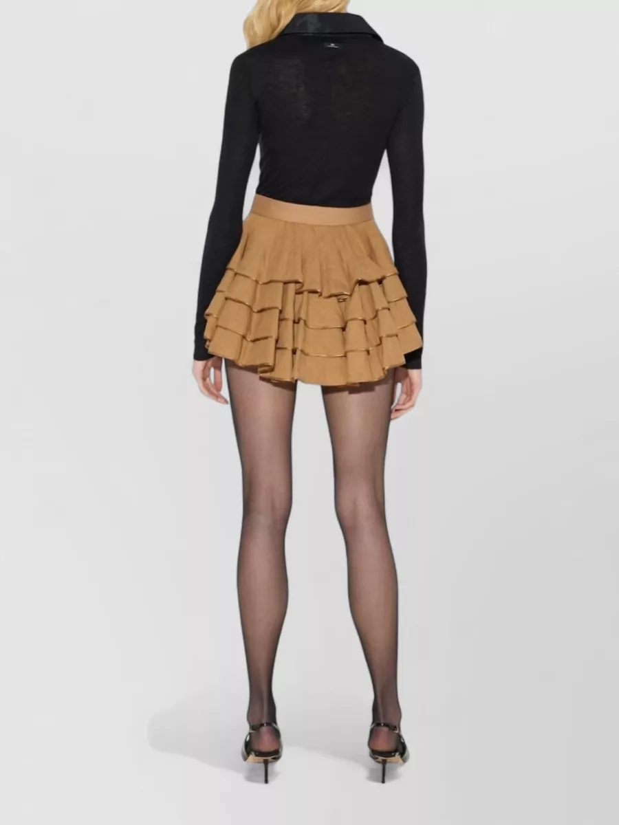 Elisabetta Franchi Fine-Knit Slim-Fit Long-Sleeve Polo Shirt