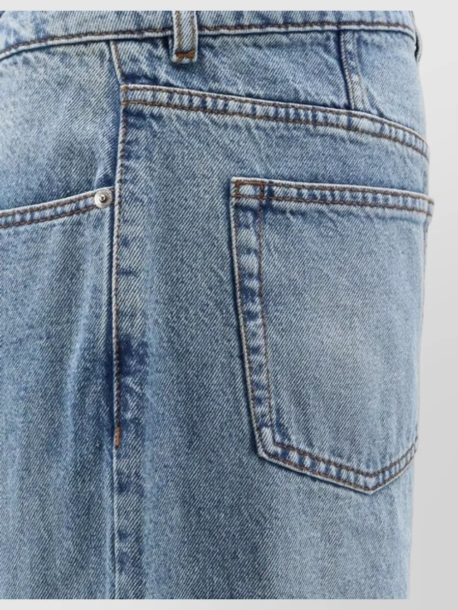 Ami Paris Denim Wide-Leg Jeans