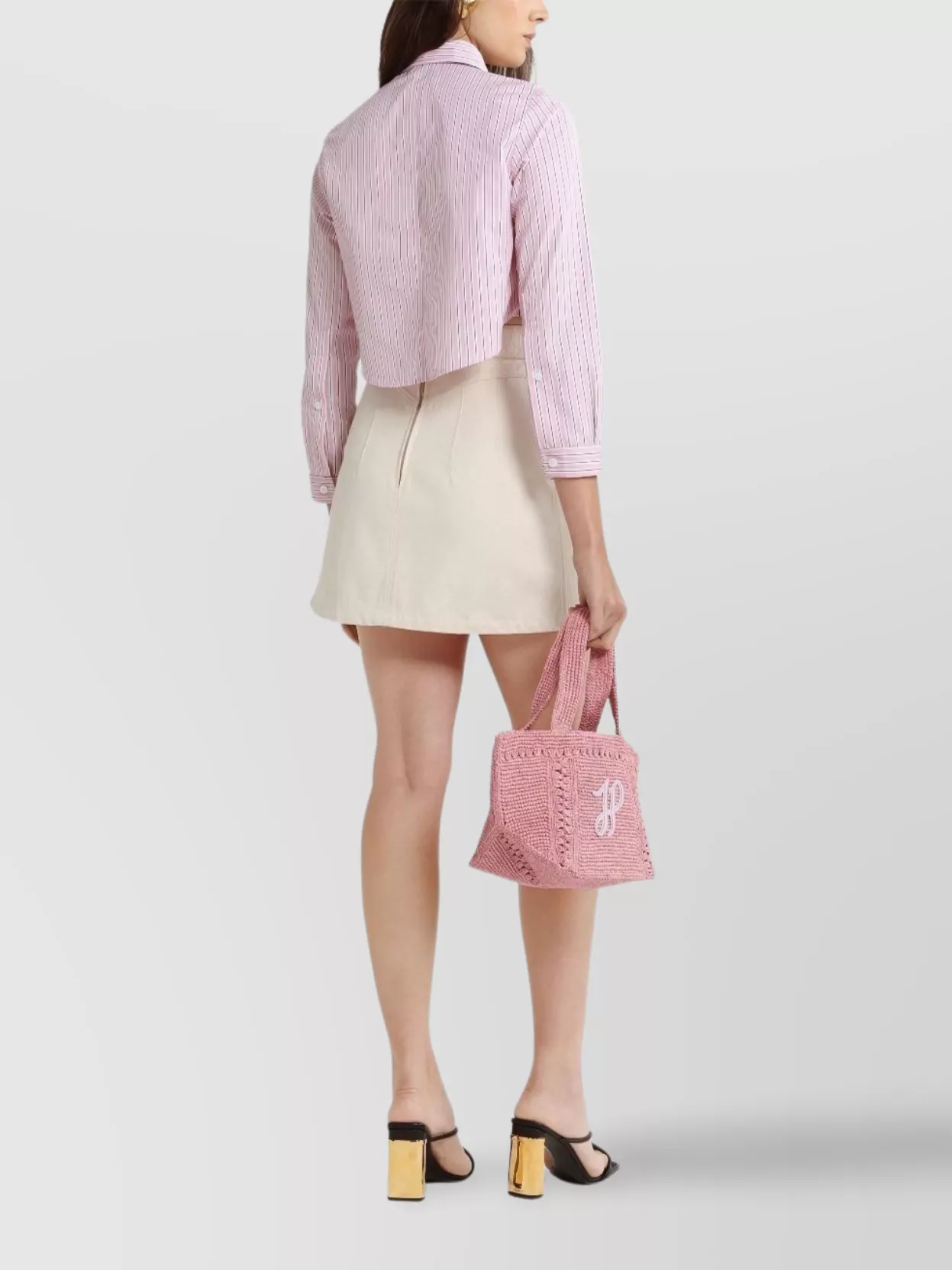 Patou Cropped Striped Shirt Long Sleeves