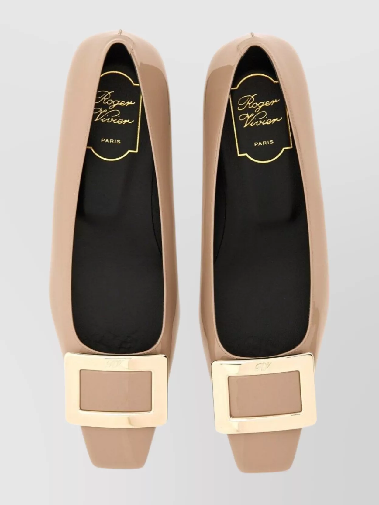 Roger Vivier Square Buckle Patent Ballerina Shoes