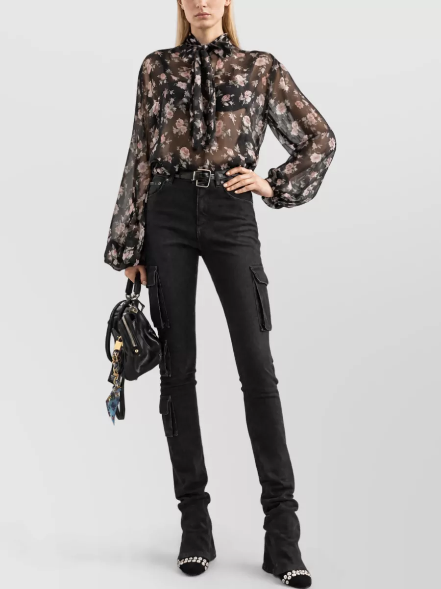 Dolce&Gabbana Vintage Rose Print Long Sleeve Top